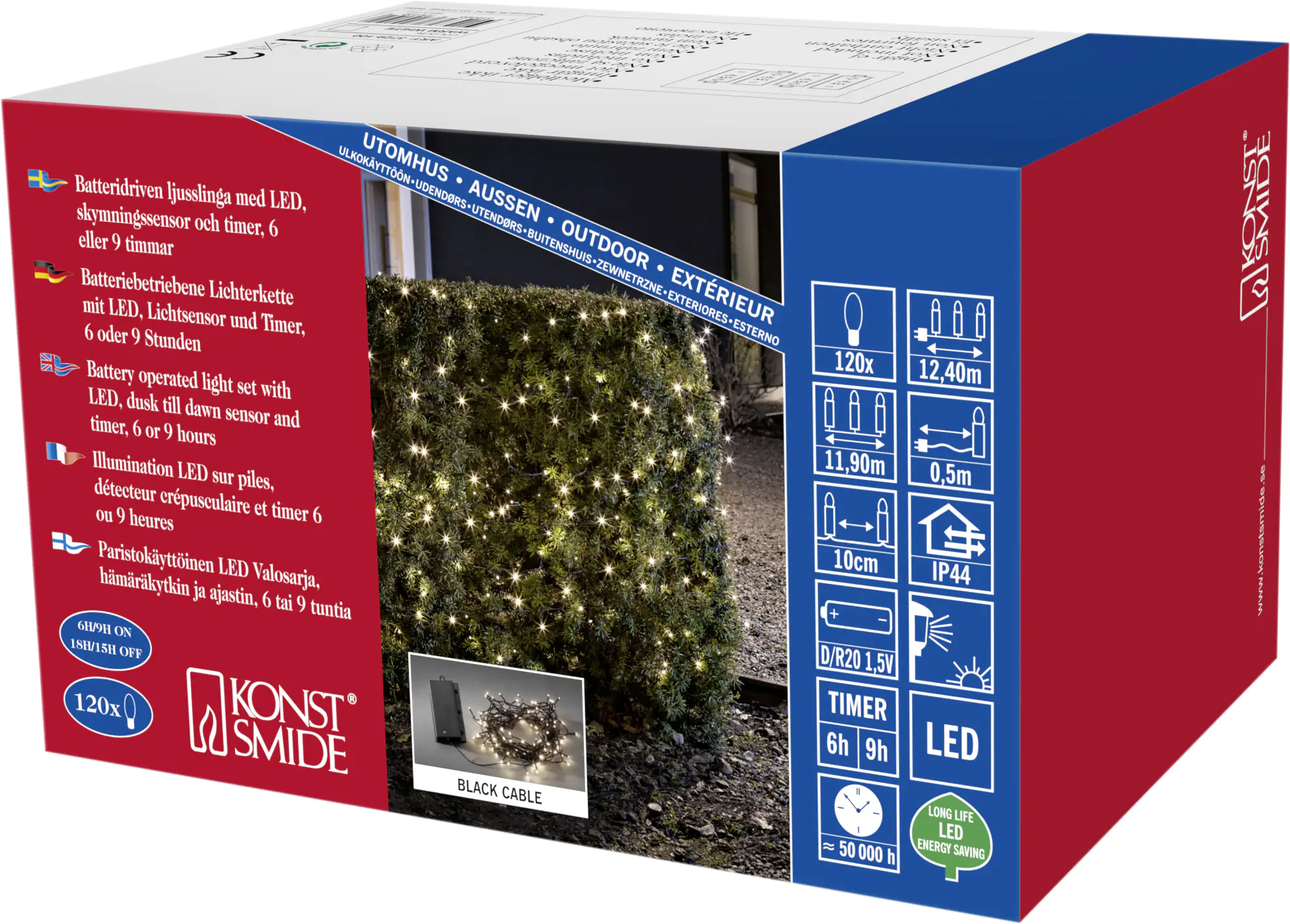 Konstsmide LED Lichterkette 120 LED 120 LED, warmweiß