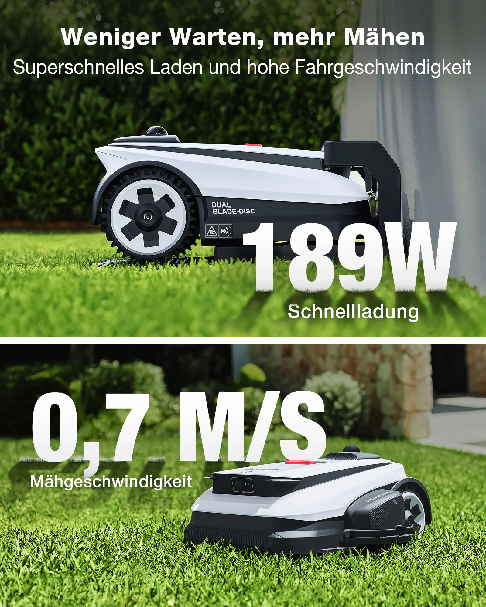 ECOVACS Mähroboter GOAT A3000 LiDAR Pro - 33 cm Schnittbreite 3000 m² 32 V