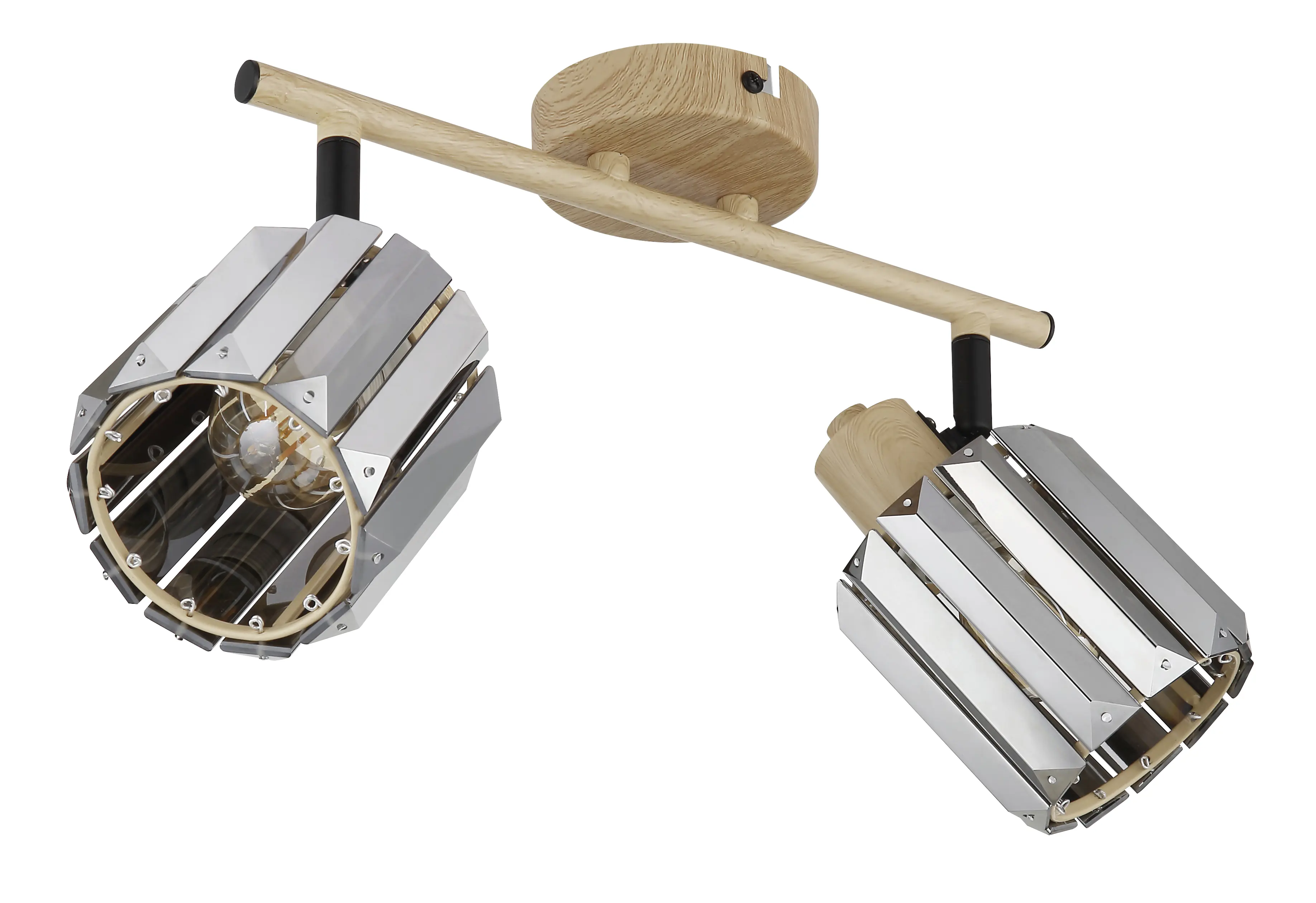 Globo Deckenstrahler Run 33 cm holzoptik