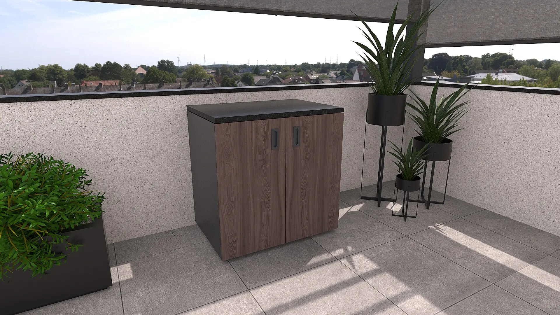 Bellano Living Element für Outdoorküchen inkl. 2 Türen walnuss granit