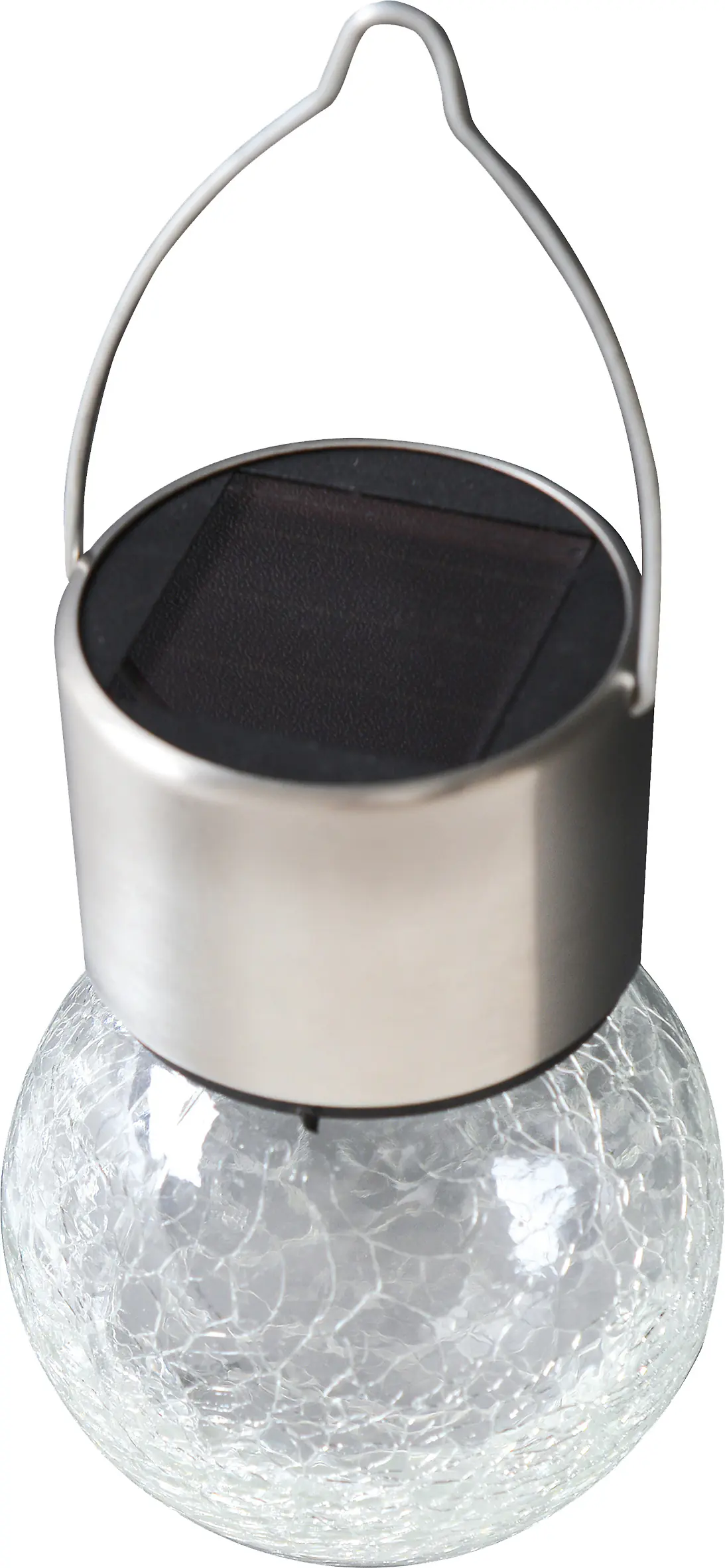 Light&More LED Solarleuchte Crackle H: 9cm, Ø 6cm, edelstahl