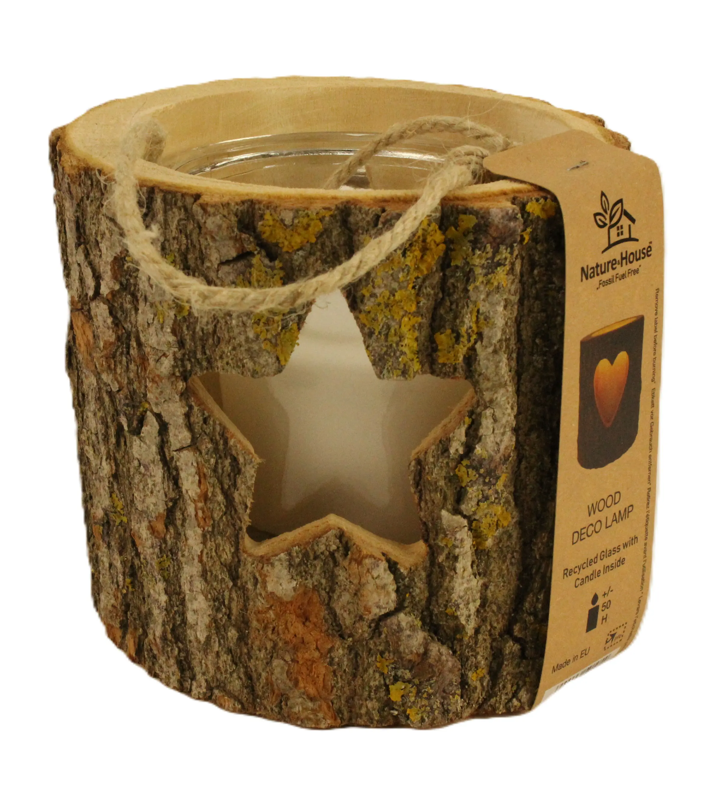 House of Rustic Holzlaterne Stern Motiv Ø 18 x 15 cm