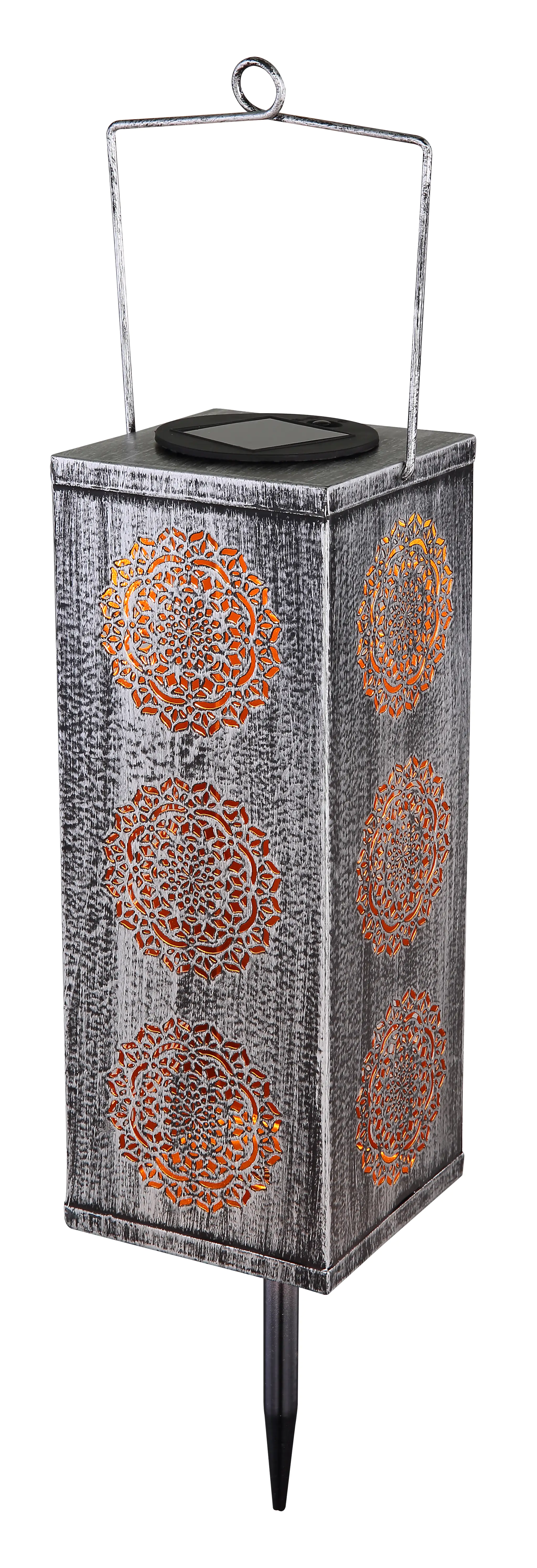 Globo LED Solarleuchte Metall silber/grau Erdspieß