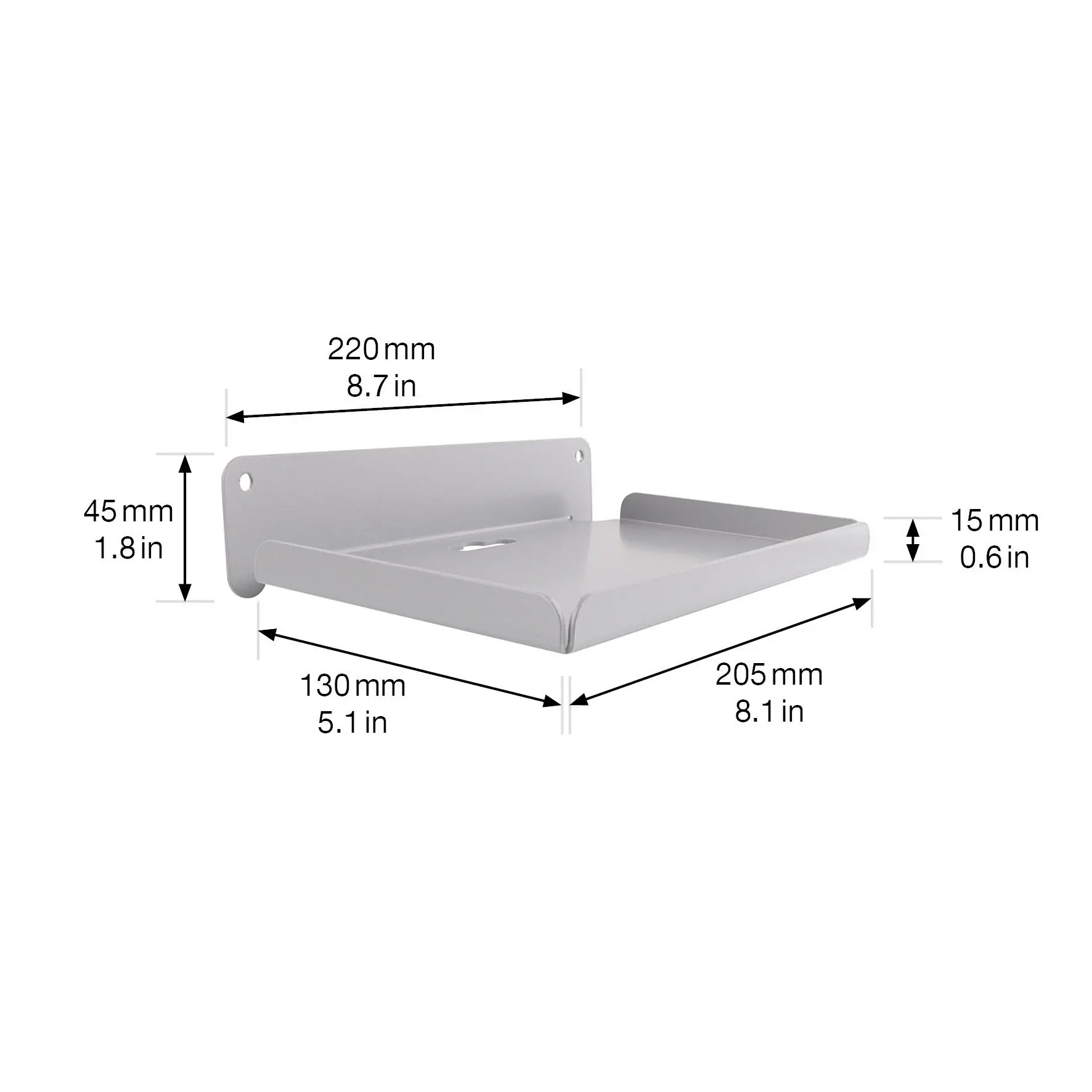 Wagner Wandhalterung Ablage hooks4tools Tragkraft bis 5 kg Stahl 21 x 13 cm grau
