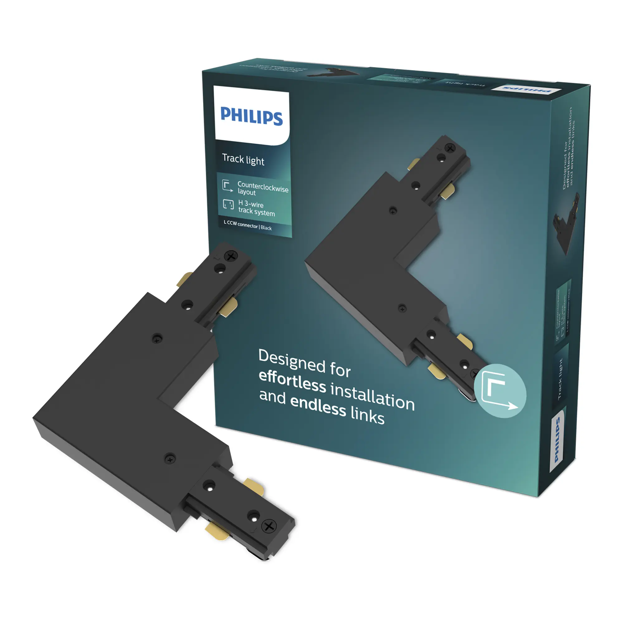 Philips EasyLink Stromverbinder für Schienenleuchte L schwarz