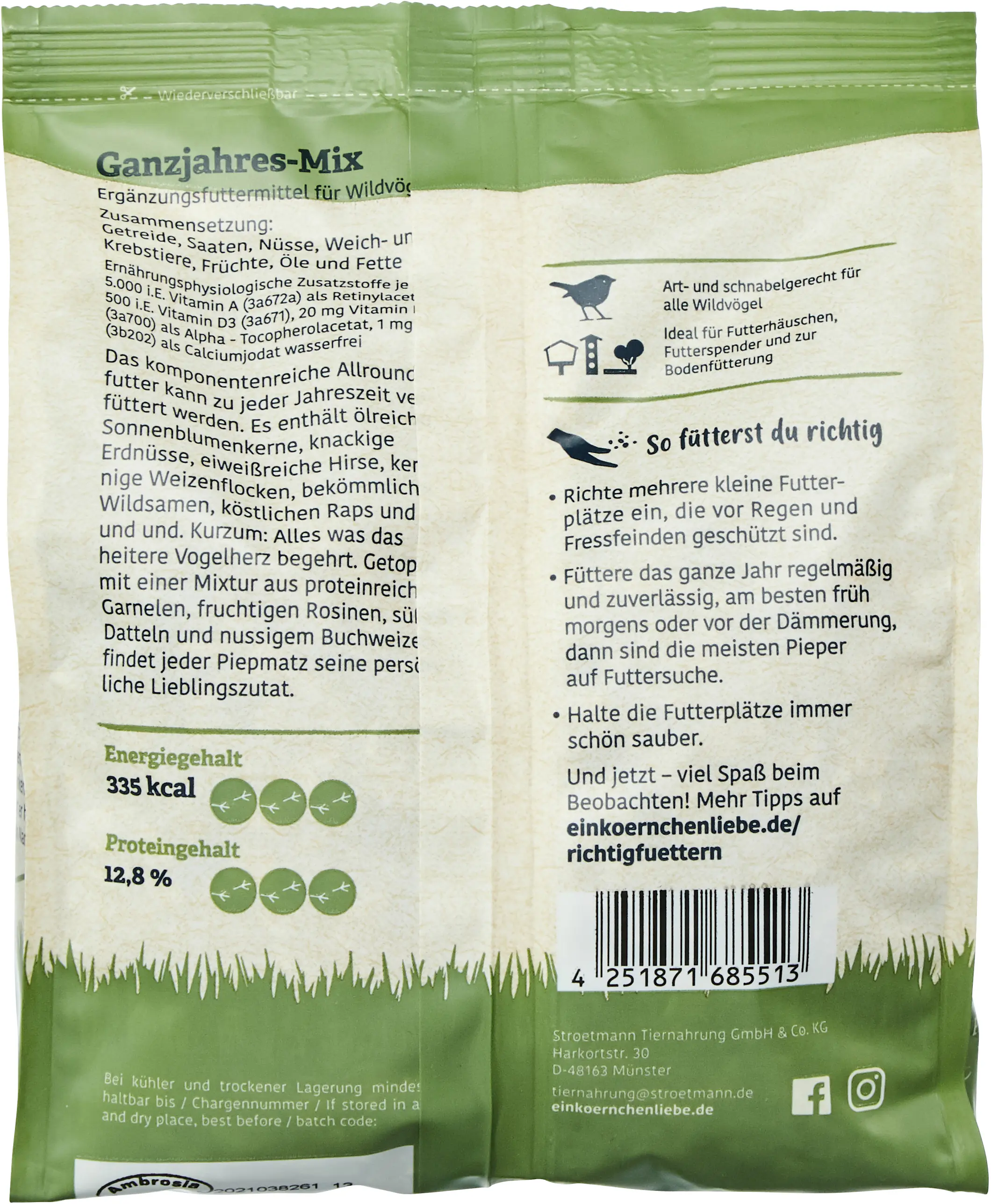 Elles Wildvogelfutter Ganzjahres-Mix 750 g