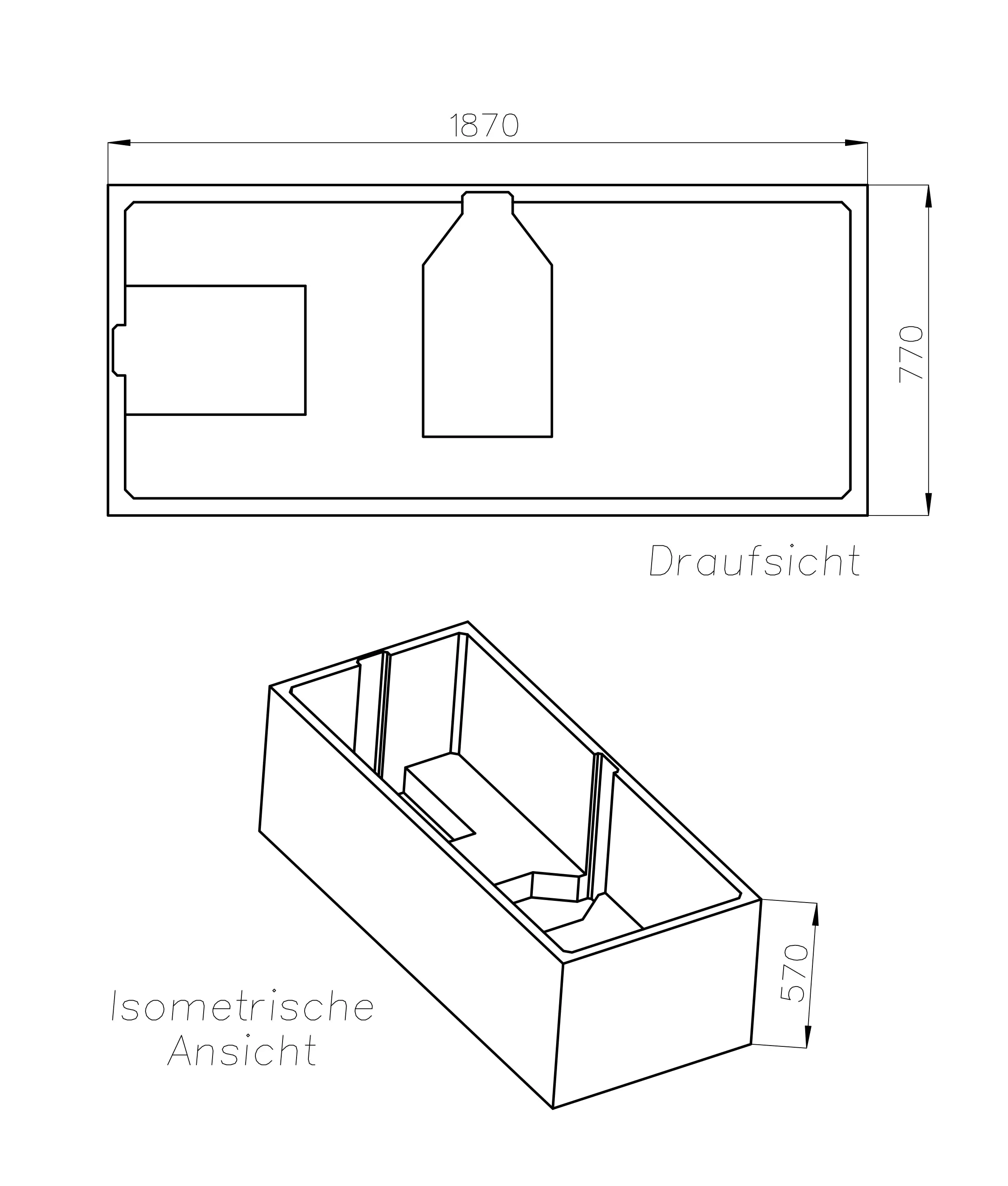 Ottofond Wannenträger Rosa 1870 x 770 mm