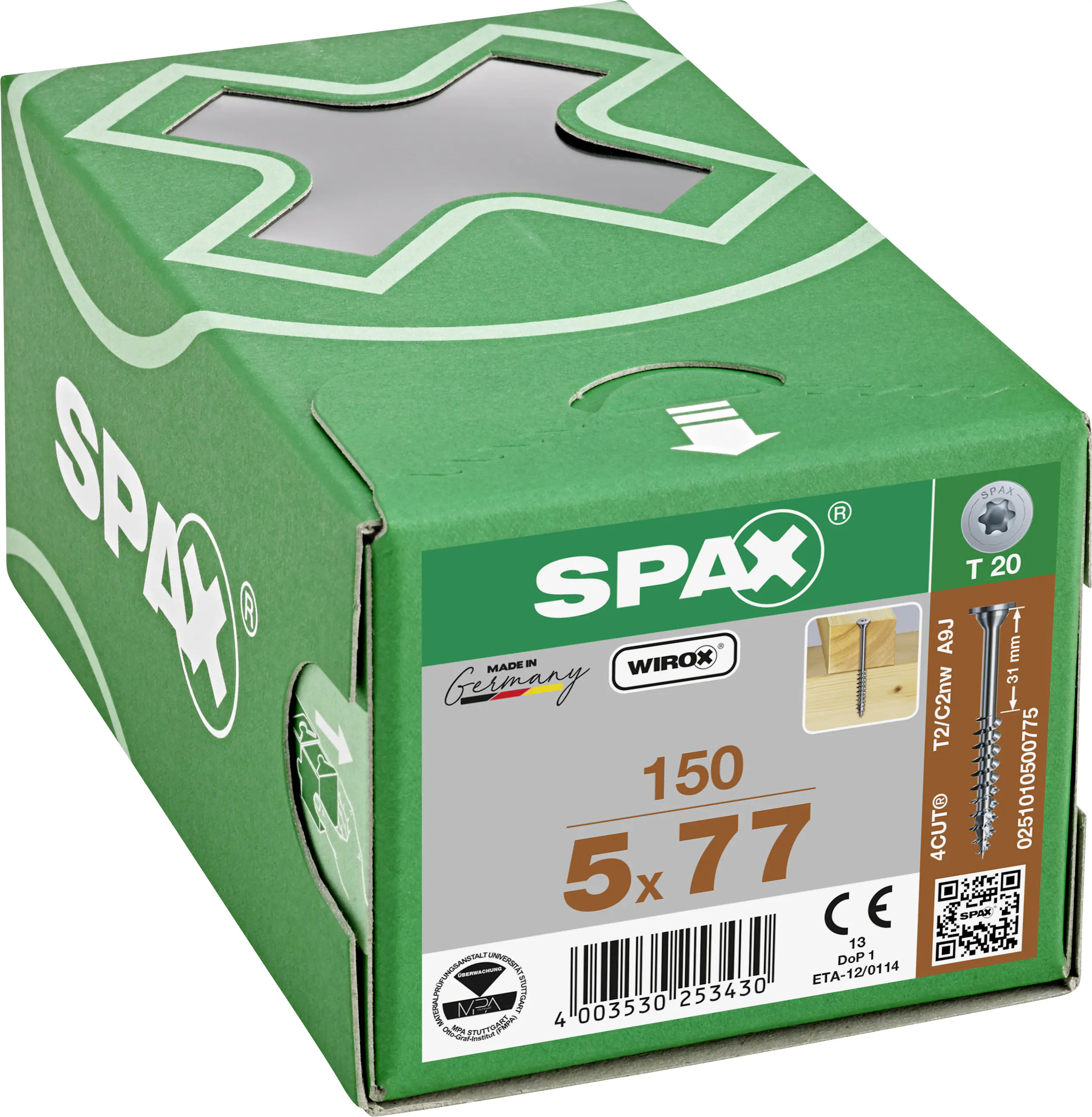 Spax Universalschrauben 5.0 x 77 mm TX 20 - 150 Stk.