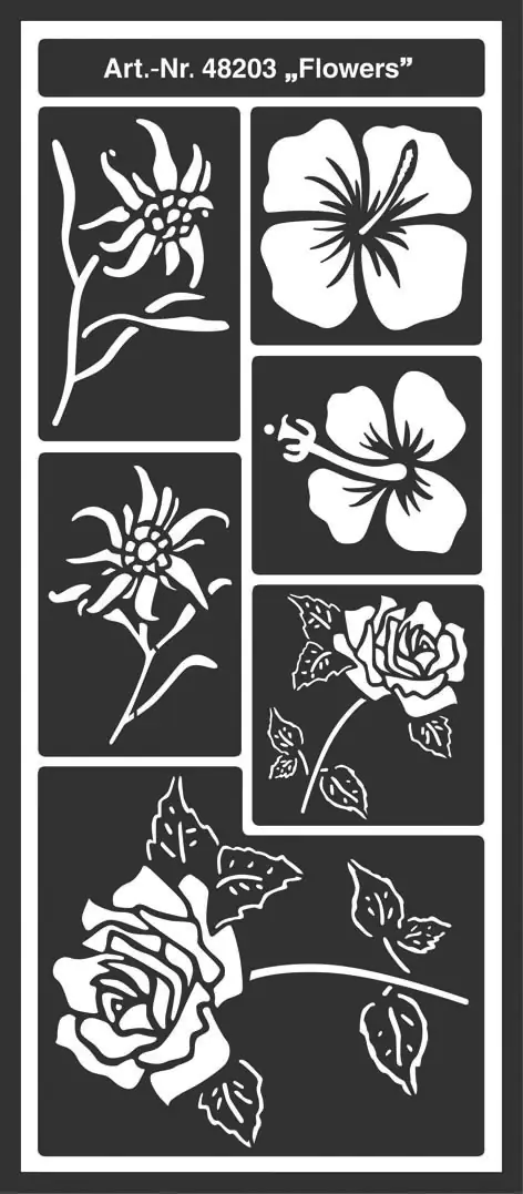 4000798048235 Kreul Flexible Designschablone selbstklebend flowers