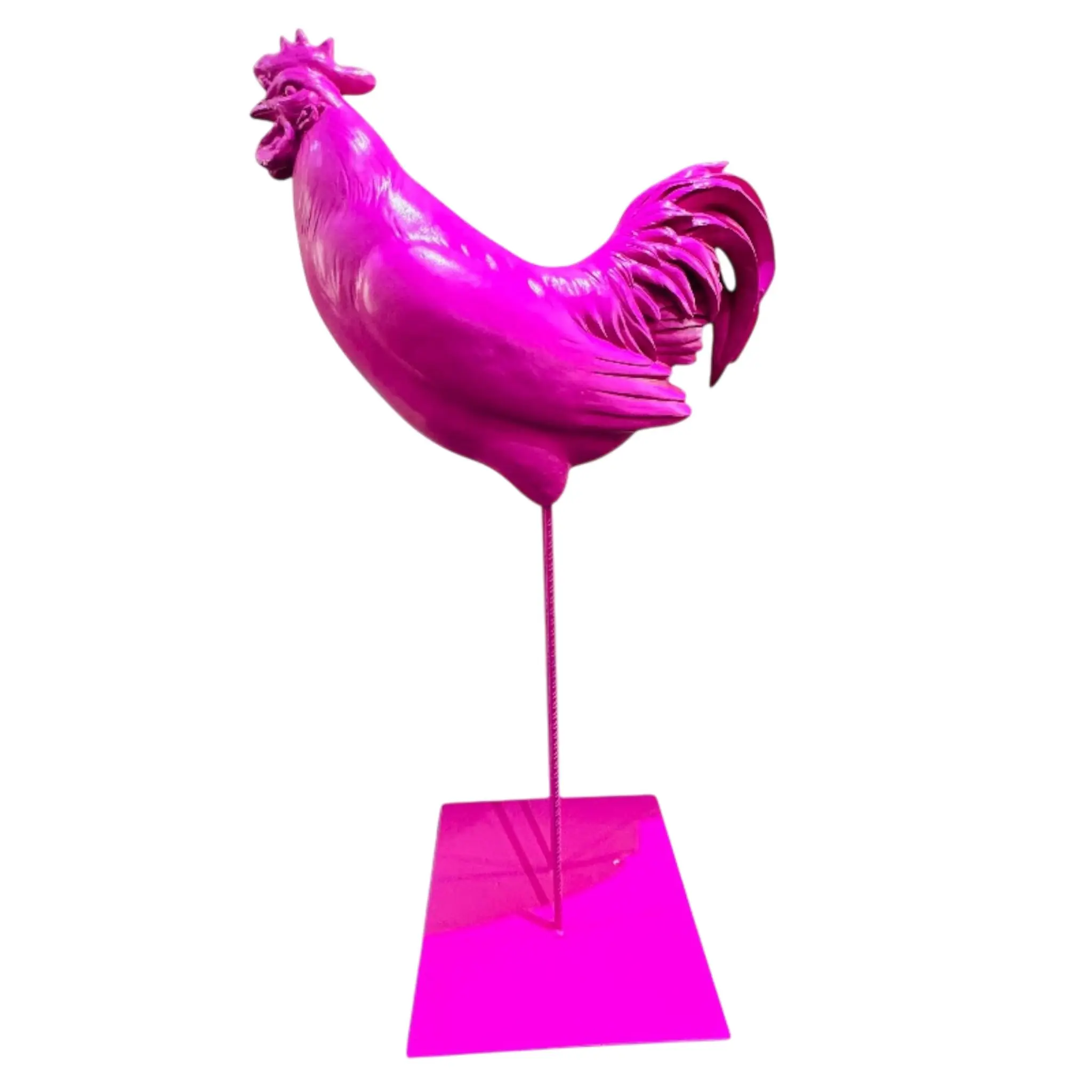 Dekoaufsteller Hahn groß 137 x 50 cm pink