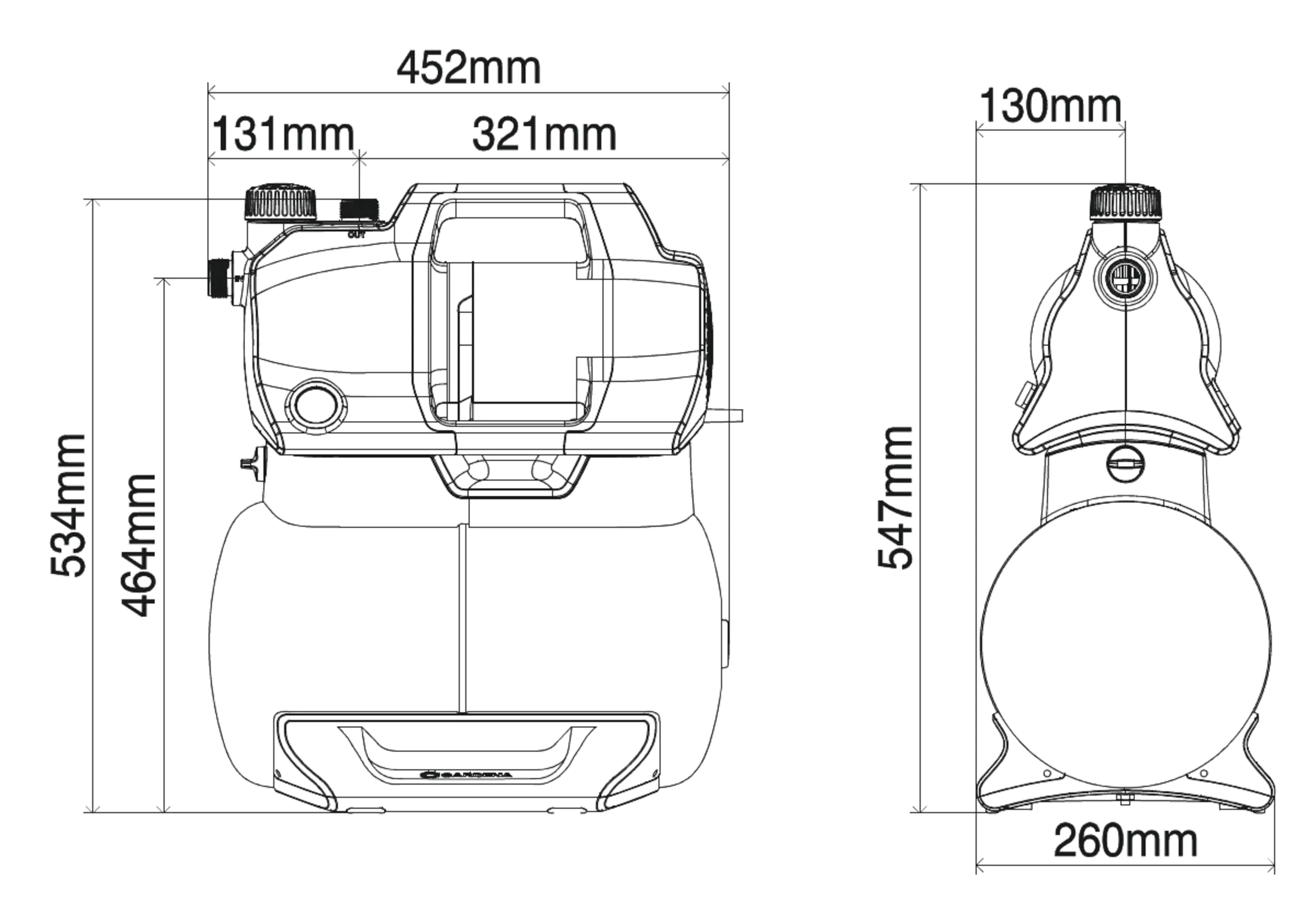 Gardena Hauswasserwerk 3800 Silent, 600 Watt, max. Fördermenge 3.800 l/h