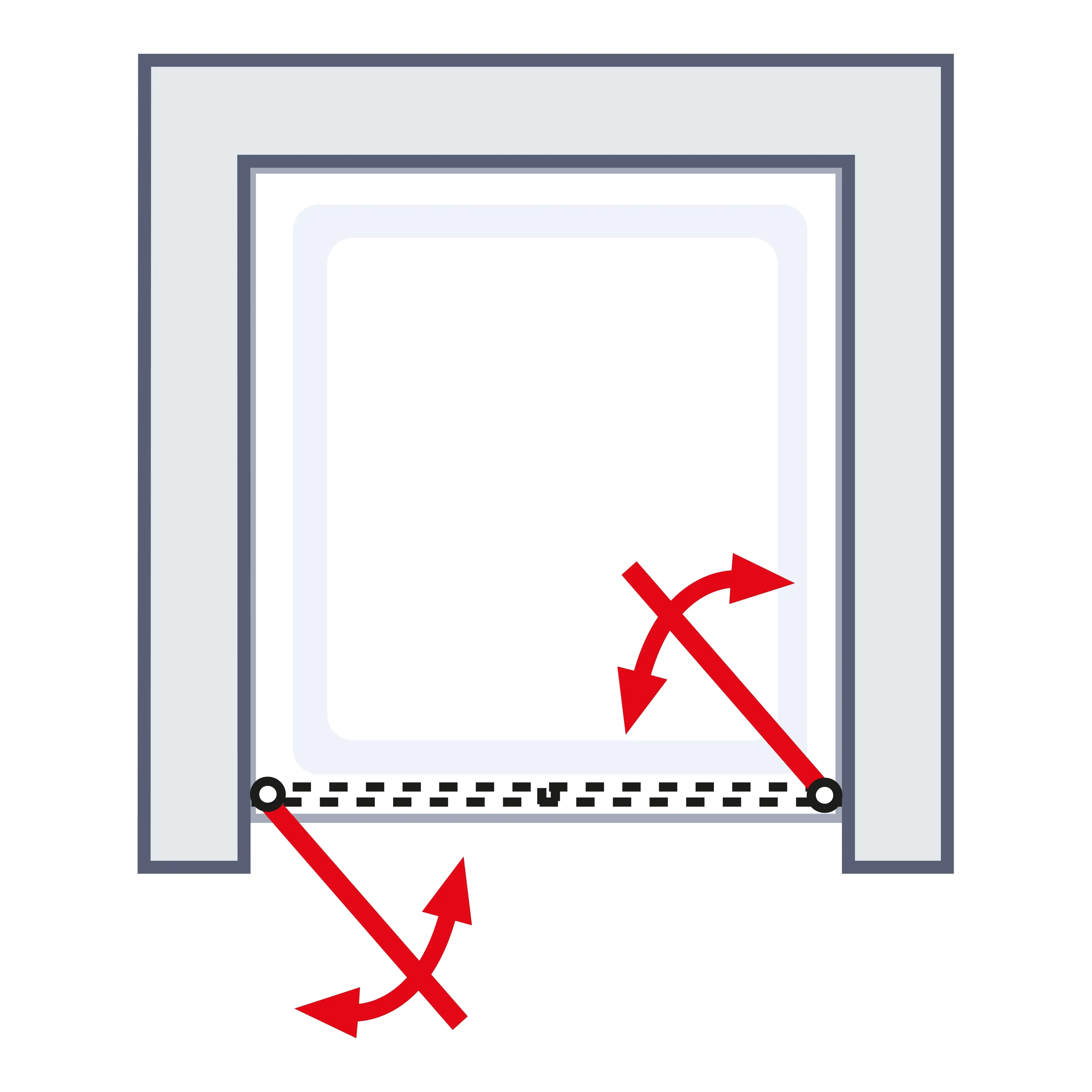 Schulte Pendeltür in Nische Alexa Style 2.0 80 x 192 cm mattschwarz