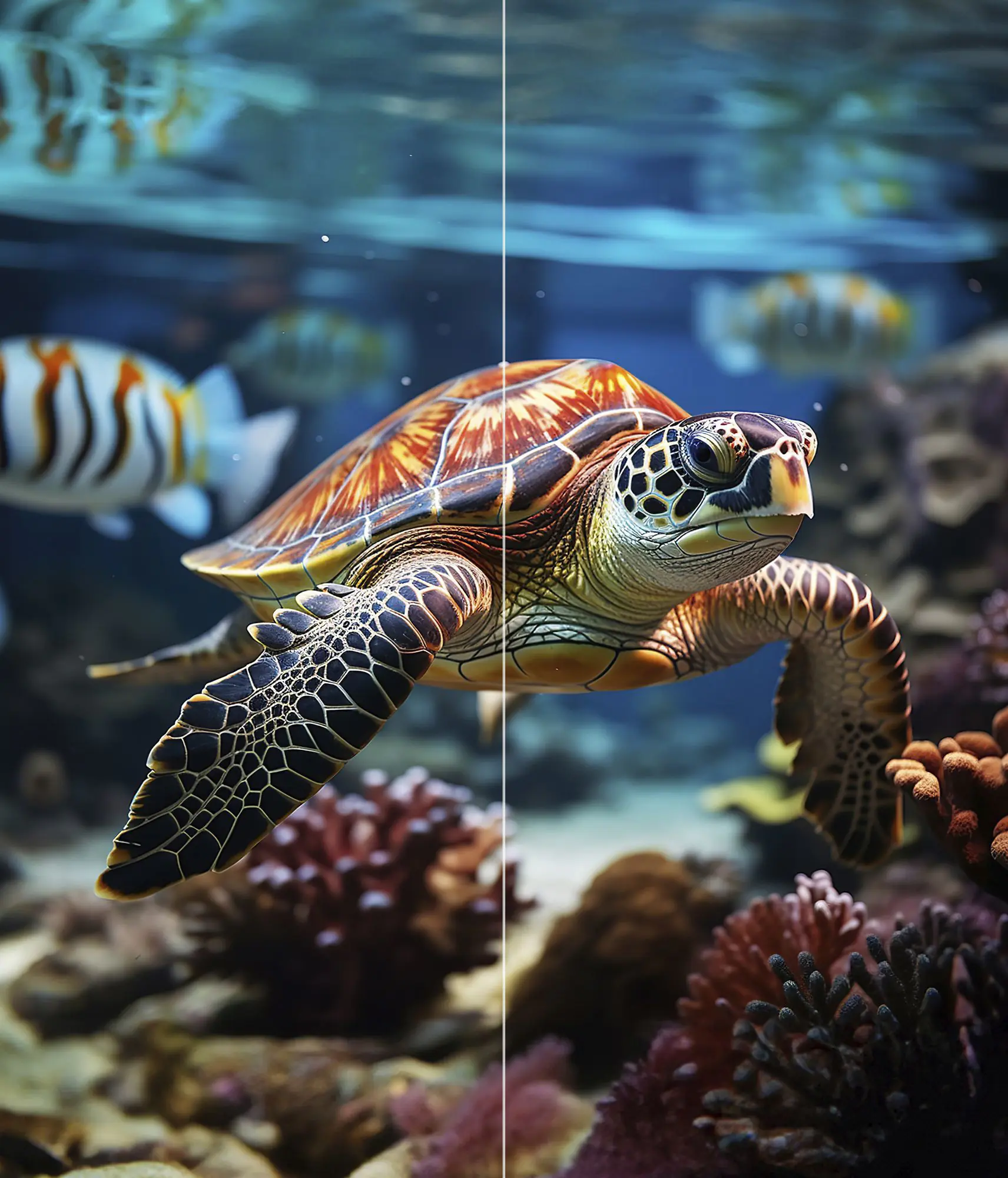 Schulte Duschrückwand Foto über Eck mit Schildkröte 90 x 210 cm
