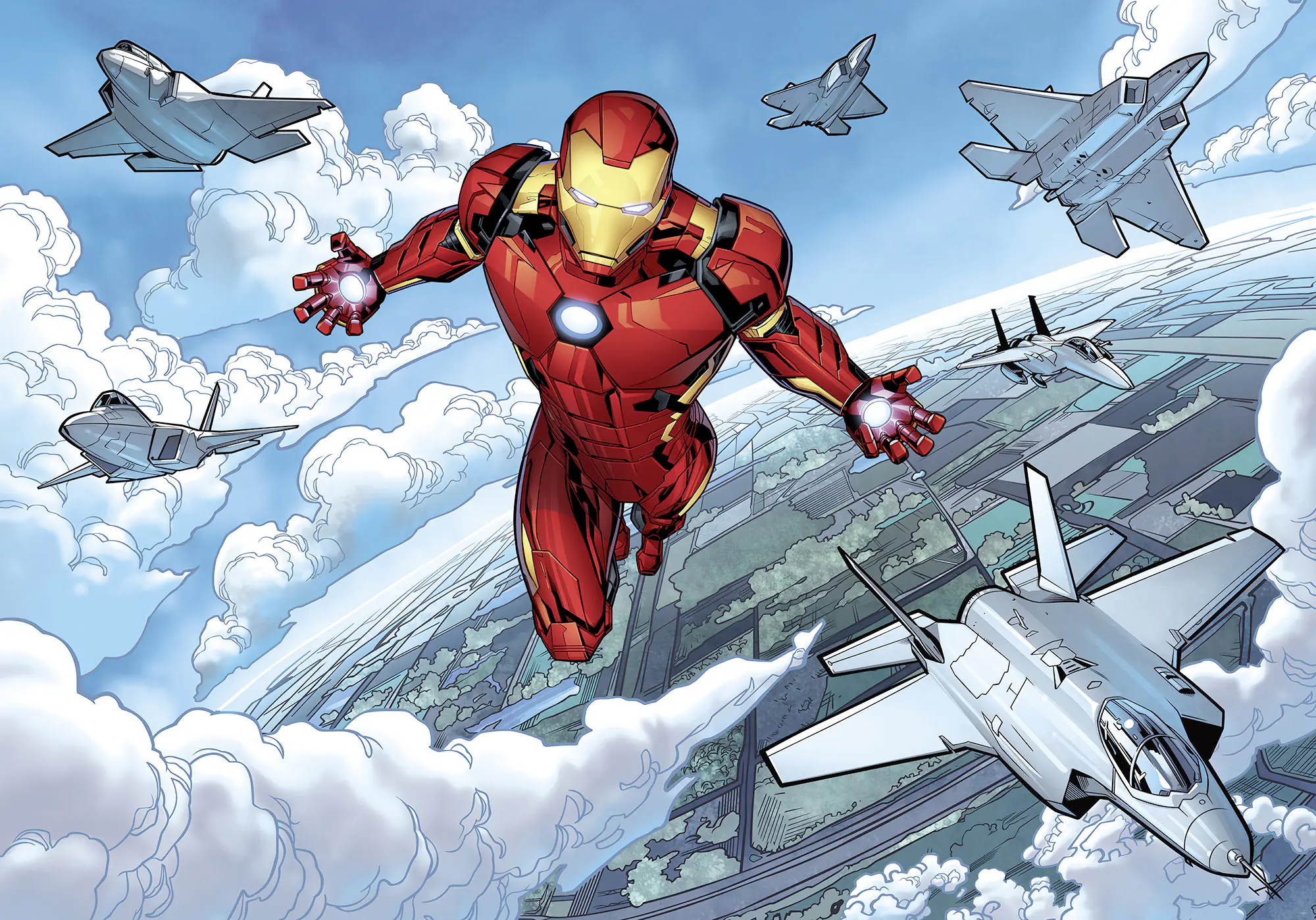 Komar Vlies Fototapete Iron Man Flight 400 x 280 cm 