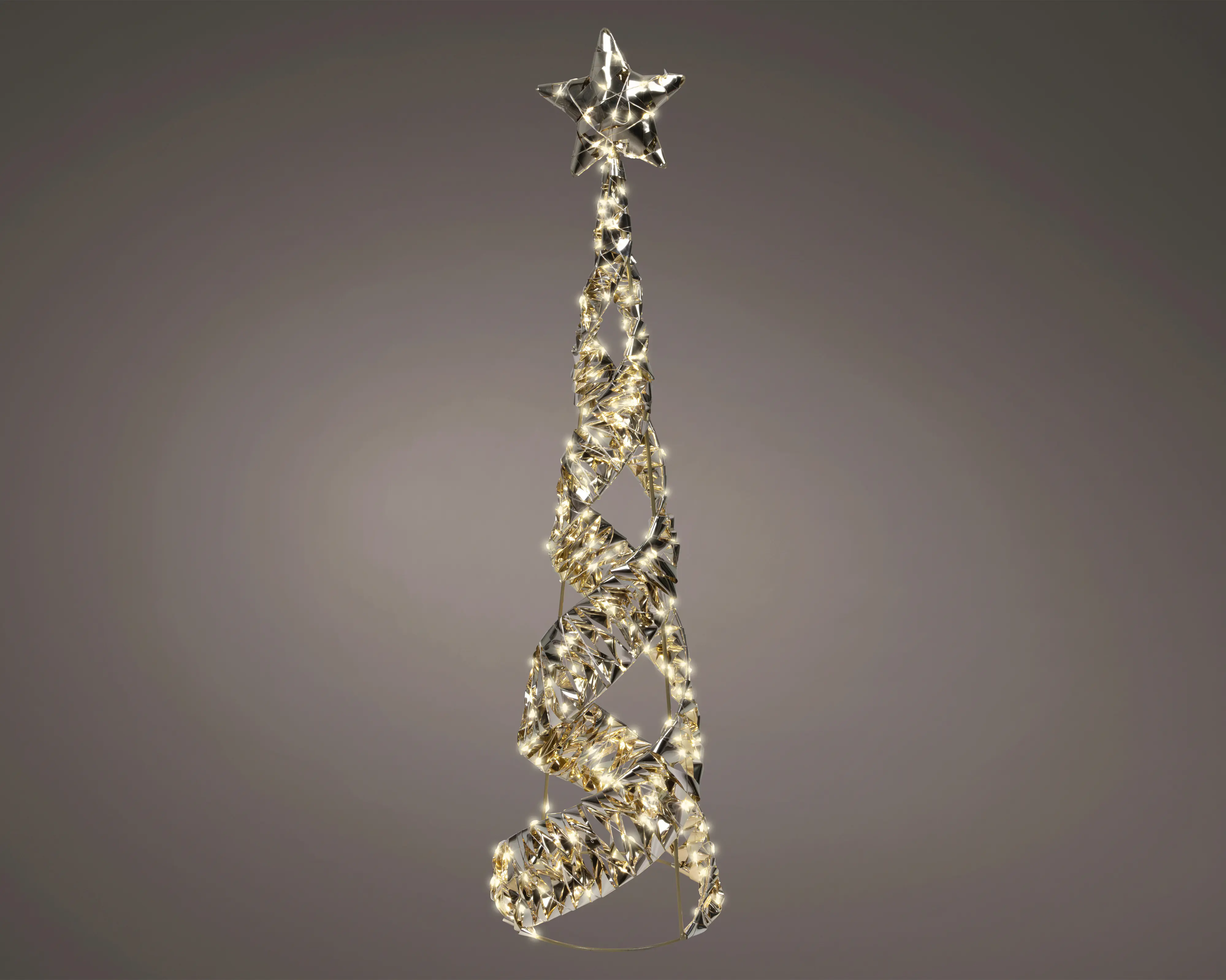 Lumineo LED Konus mit Timer Kunststoff Ø 20 x 80 cm warmweiß gold