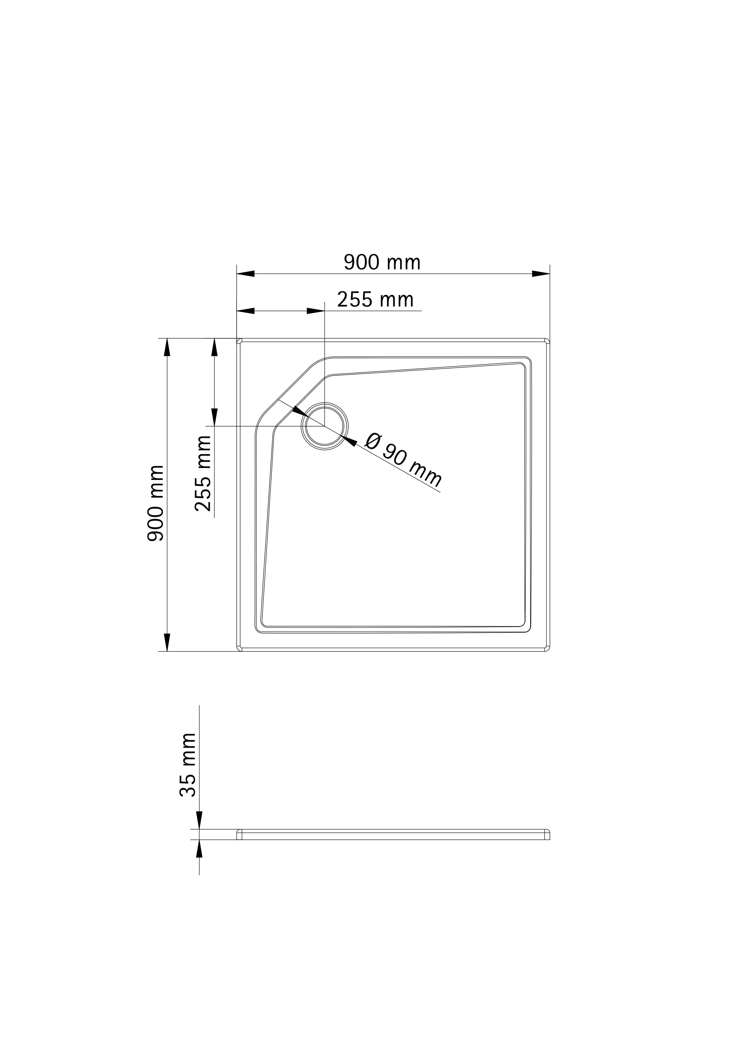 Schulte Duschwanne Sanitär-Acryl 90 x 90 cm alpinweiß