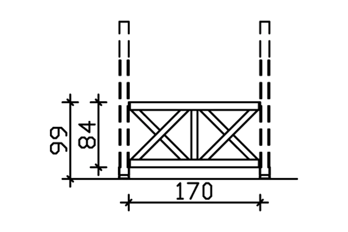 SKAN HOLZ Brüstung Andreaskreuz 170 x 84 cm Douglasie