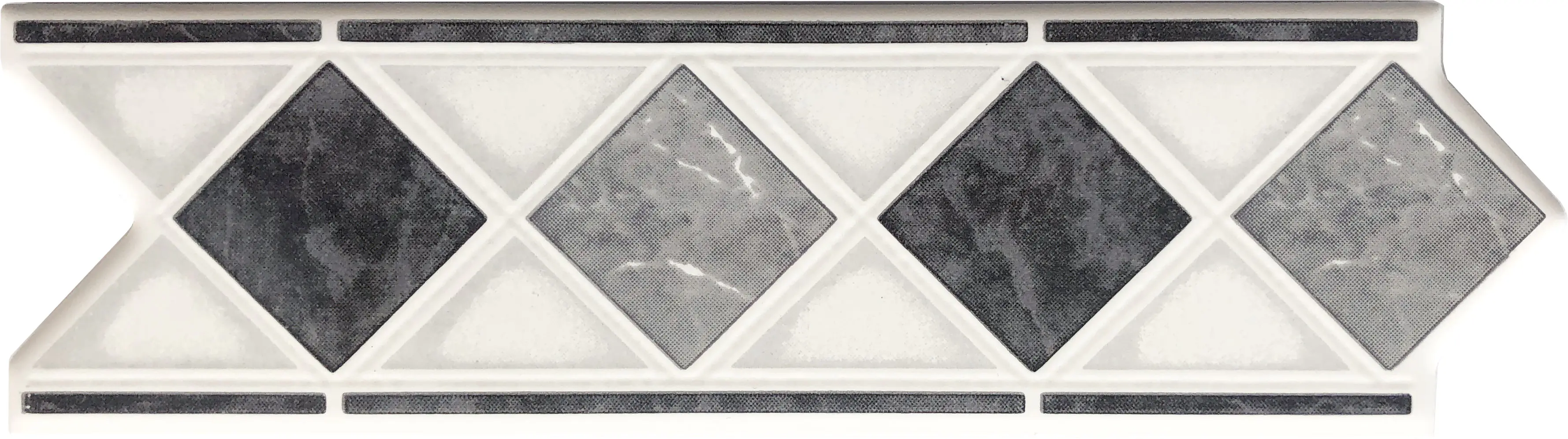 Fliesenbordüre Marmol 6 x 20 cm schwarz weiß grau Fliesenbordüre Marmol 6 x 20 cm schwarz weiß grau
