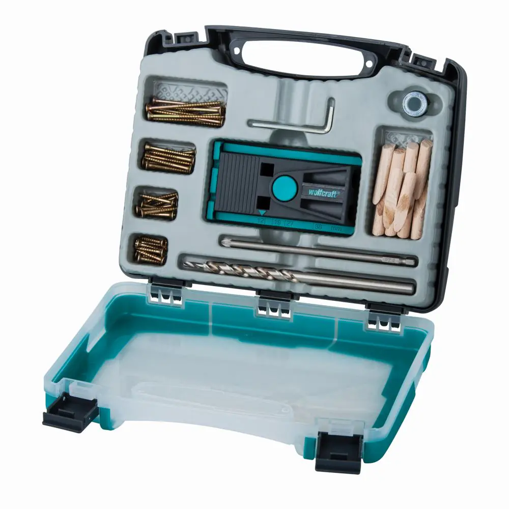 Wolfcraft Undercover Jig Bohrlehre Komplettset 54-teilig Wolfcraft Undercover Jig Bohrlehre Komplettset 54-teilig
