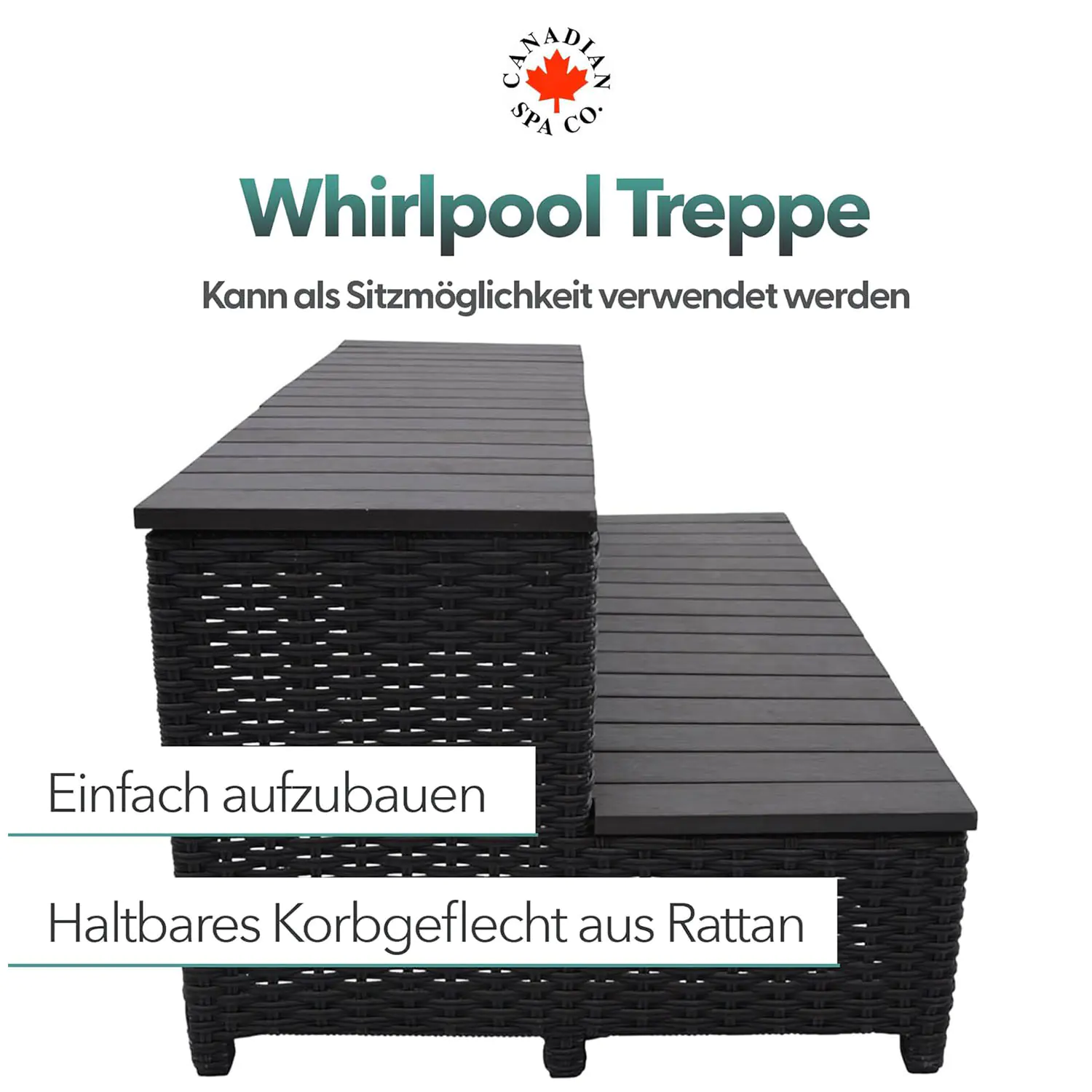 Canadian Spa Treppenstufen für 2,2 m lange Whirlpools dunkelbraun Canadian Spa Treppenstufen für 2,2 m lange Whirlpools dunkelbraun