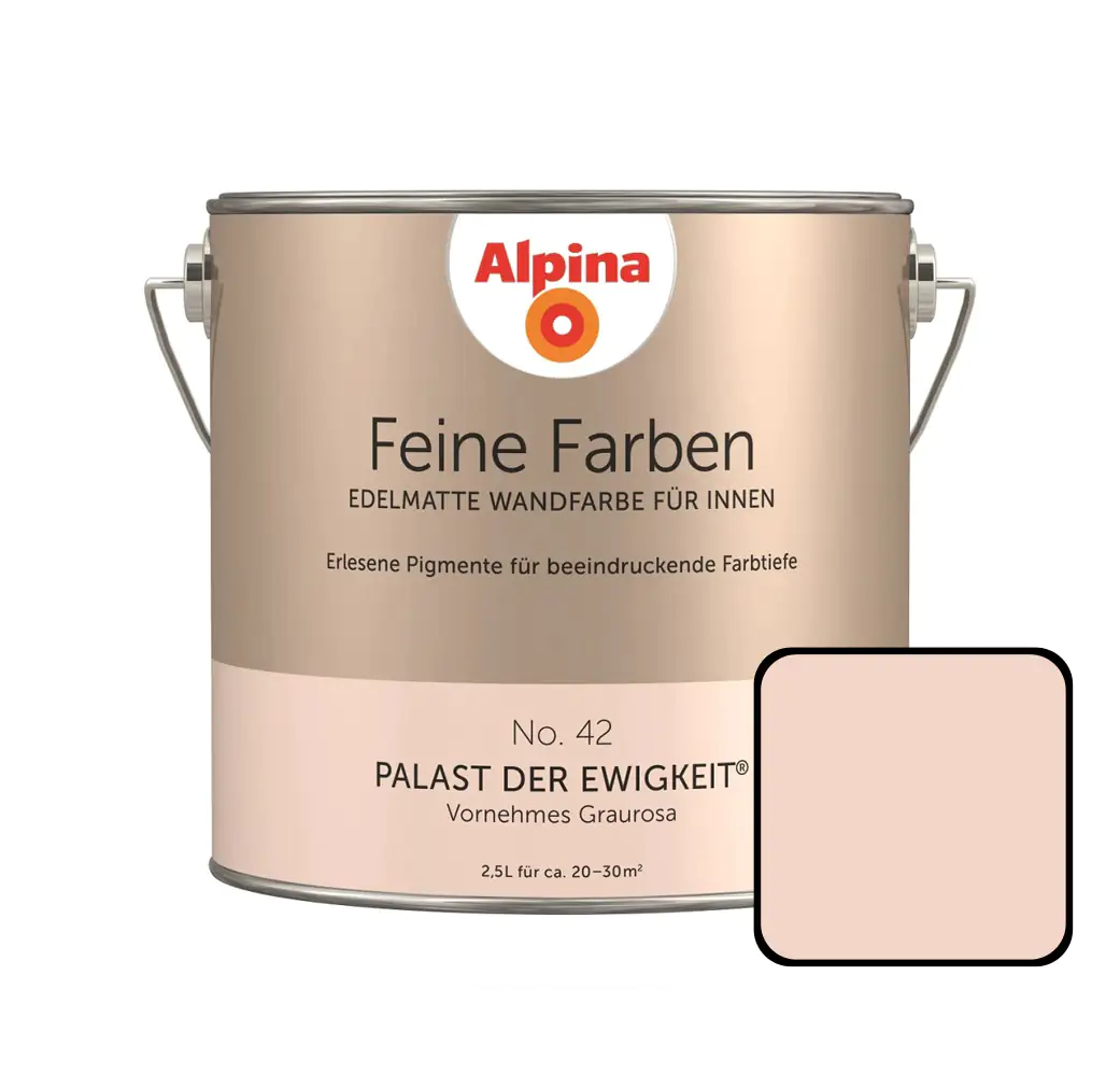 Alpina Feine Farben No. 42 Palast der Ewigkeit 2,5 L vornehmes graurosa edelmatt Alpina Feine Farben No. 42 Palast der Ewigkeit 2,5 L vornehmes graurosa edelmatt