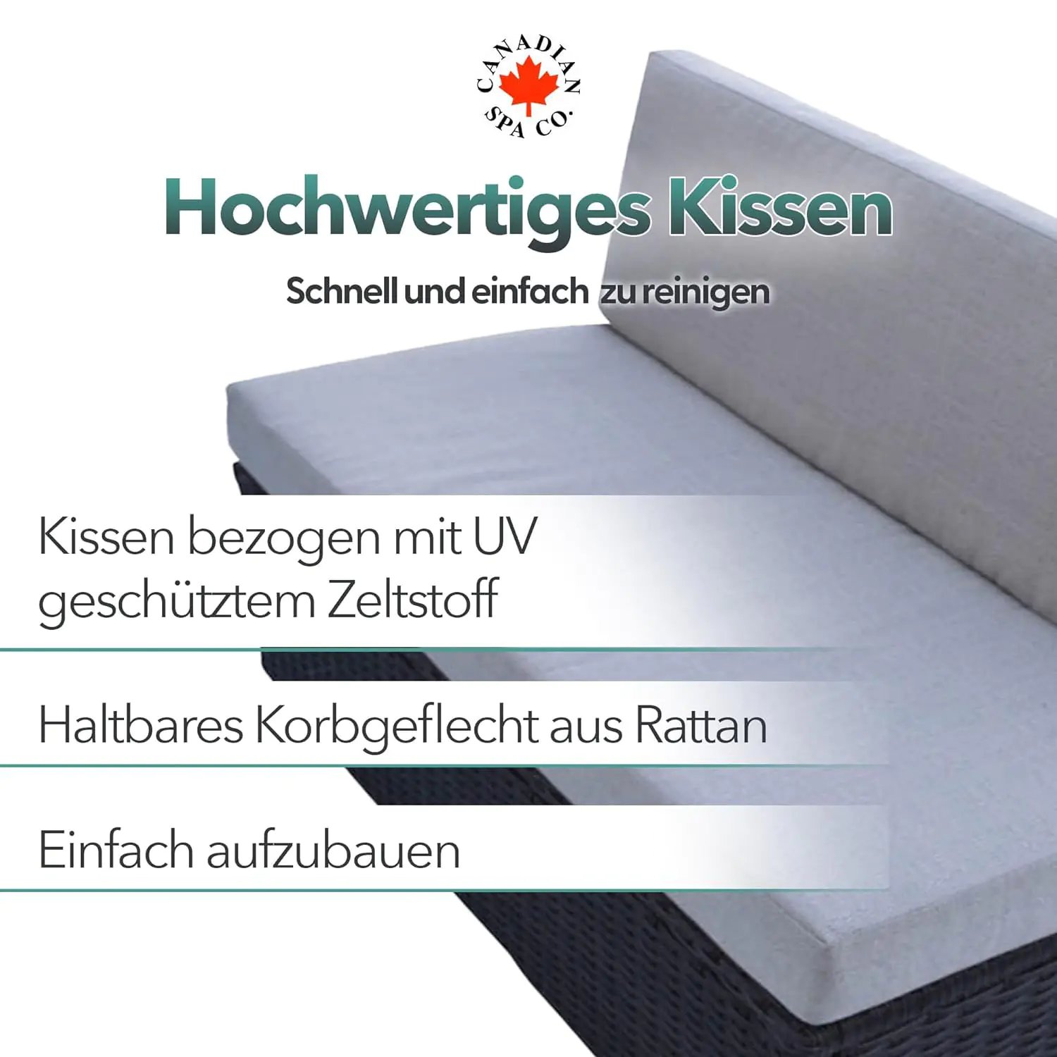 Canadian Spa Sitzbank mit Kissen - für quadratische Whirlpools dunkelbraun mit grauem Kissen Canadian Spa Sitzbank mit Kissen - für quadratische Whirlpools dunkelbraun mit grauem Kissen