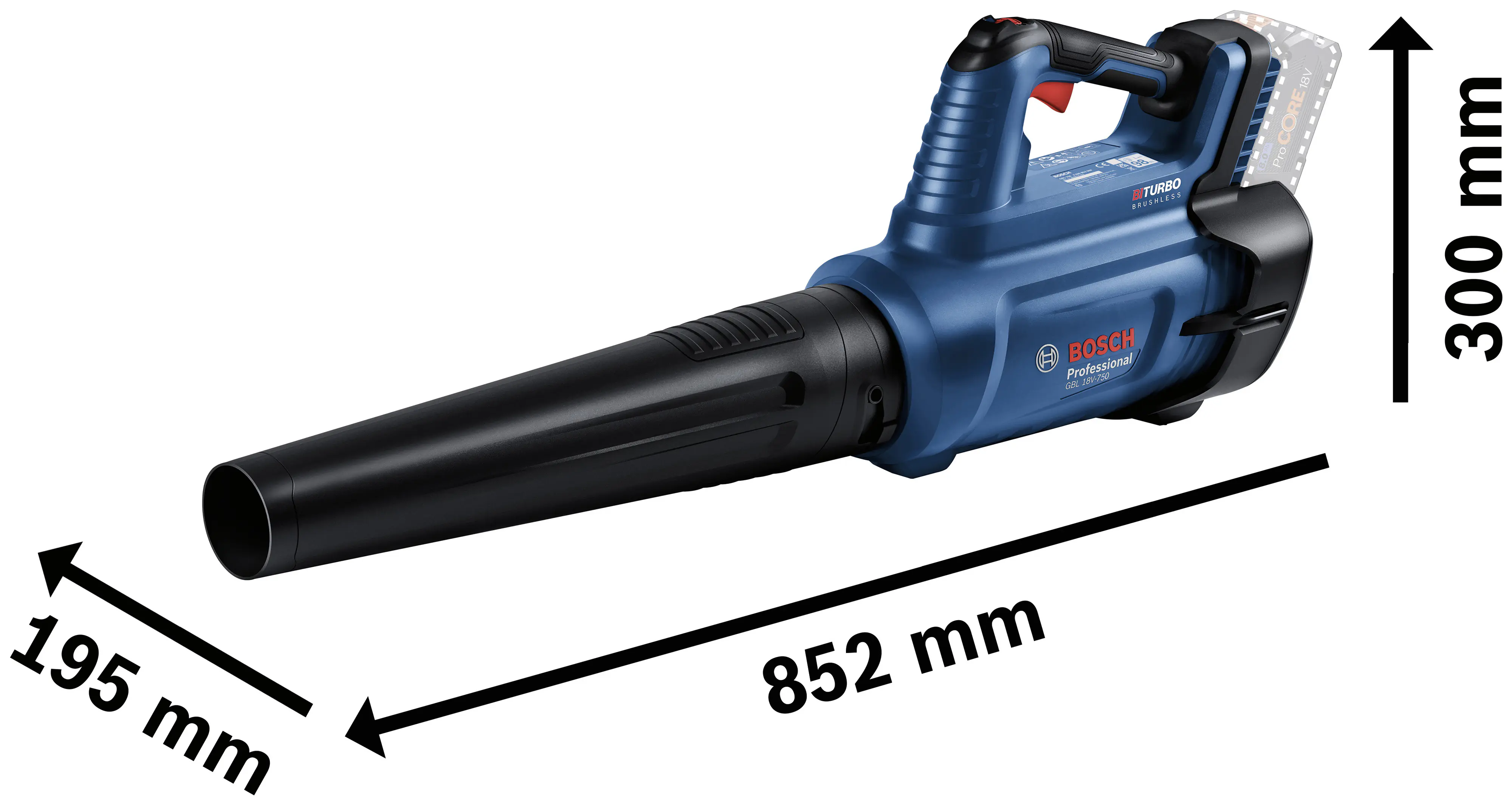 Bosch Professional Akku Laubbläser GBL18V-750, solo