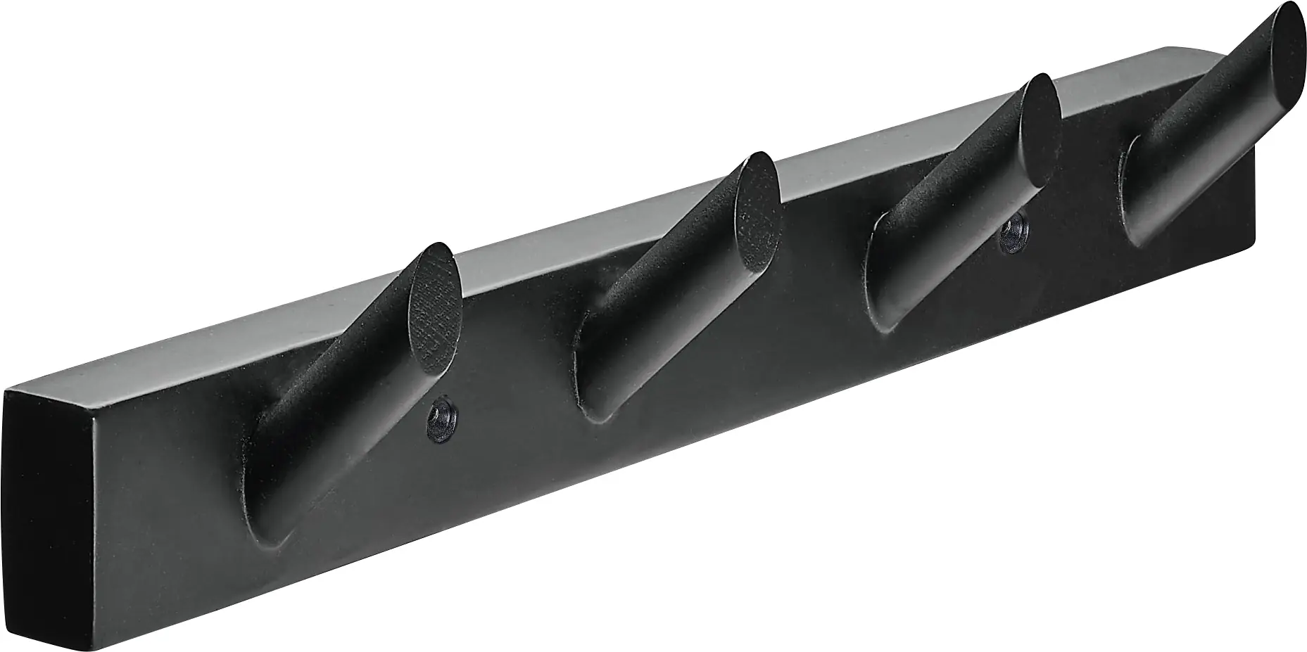 Hettich Hakenleiste Buche 400 x 65 x 60 mm mit 4 Haken schwarz - 1 Stück