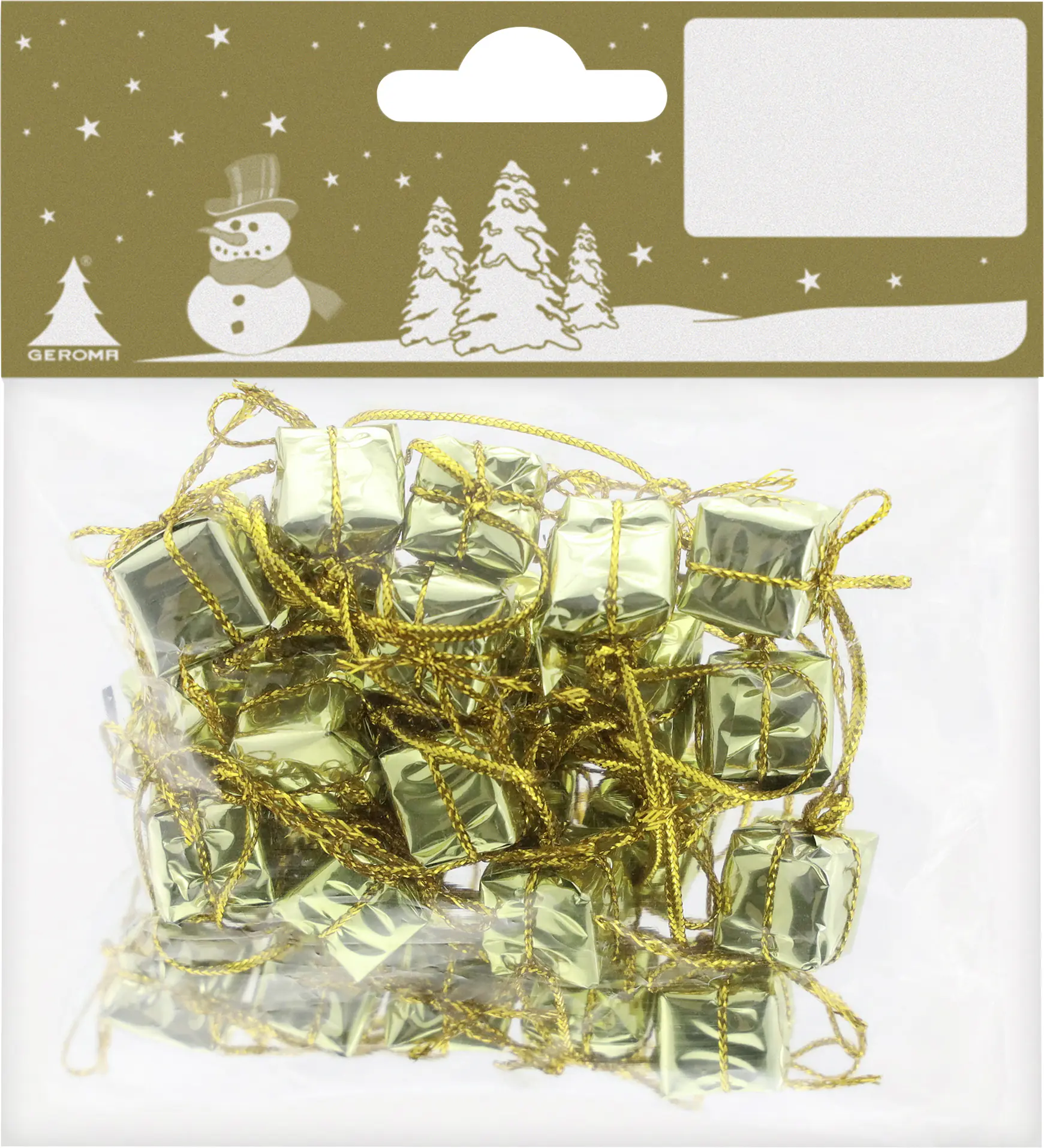 Girlande im Päckchenenmotiv Kunststoff 180 cm gold 