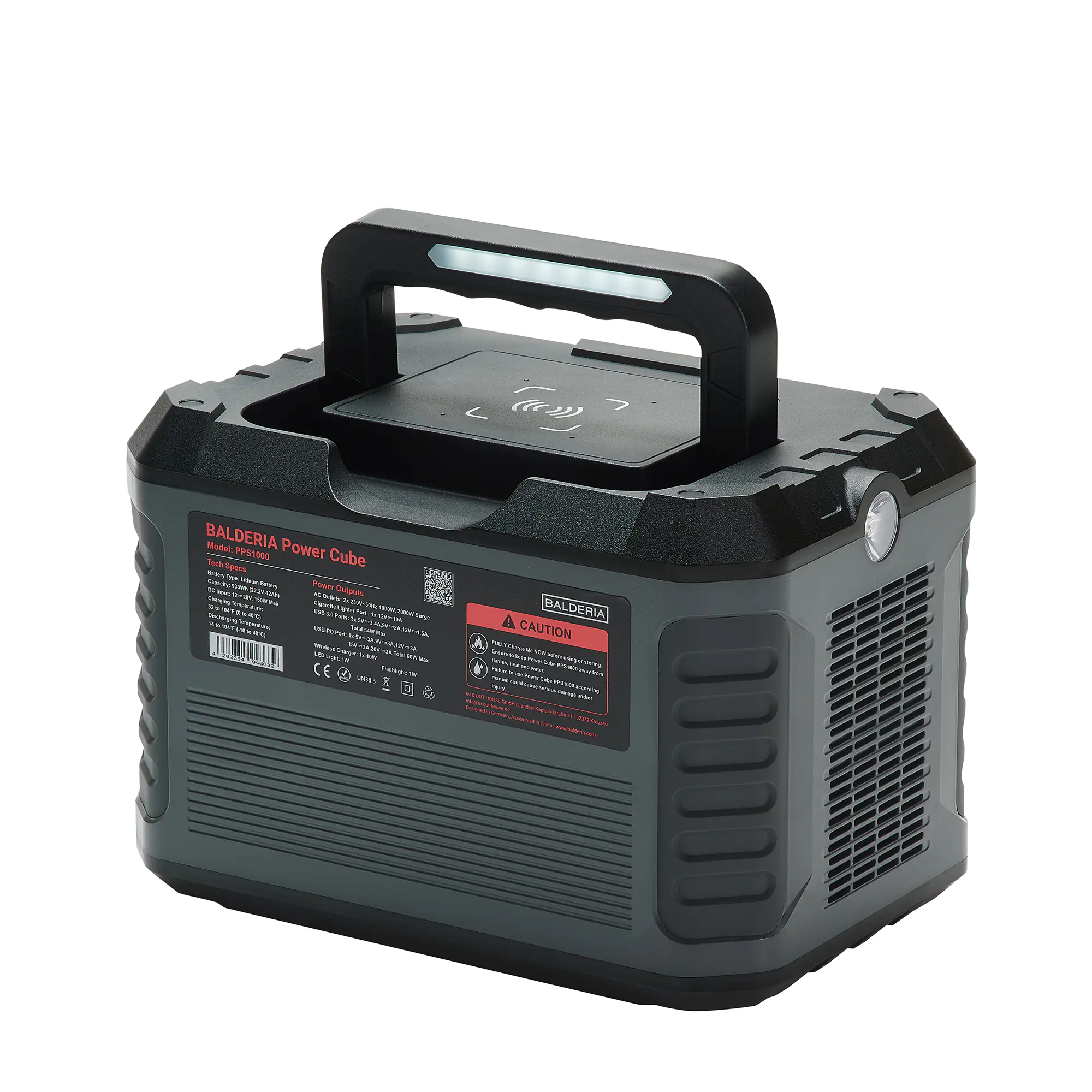 Balderia Powerstation + Solarpanel Solar Power Set PS1000-120