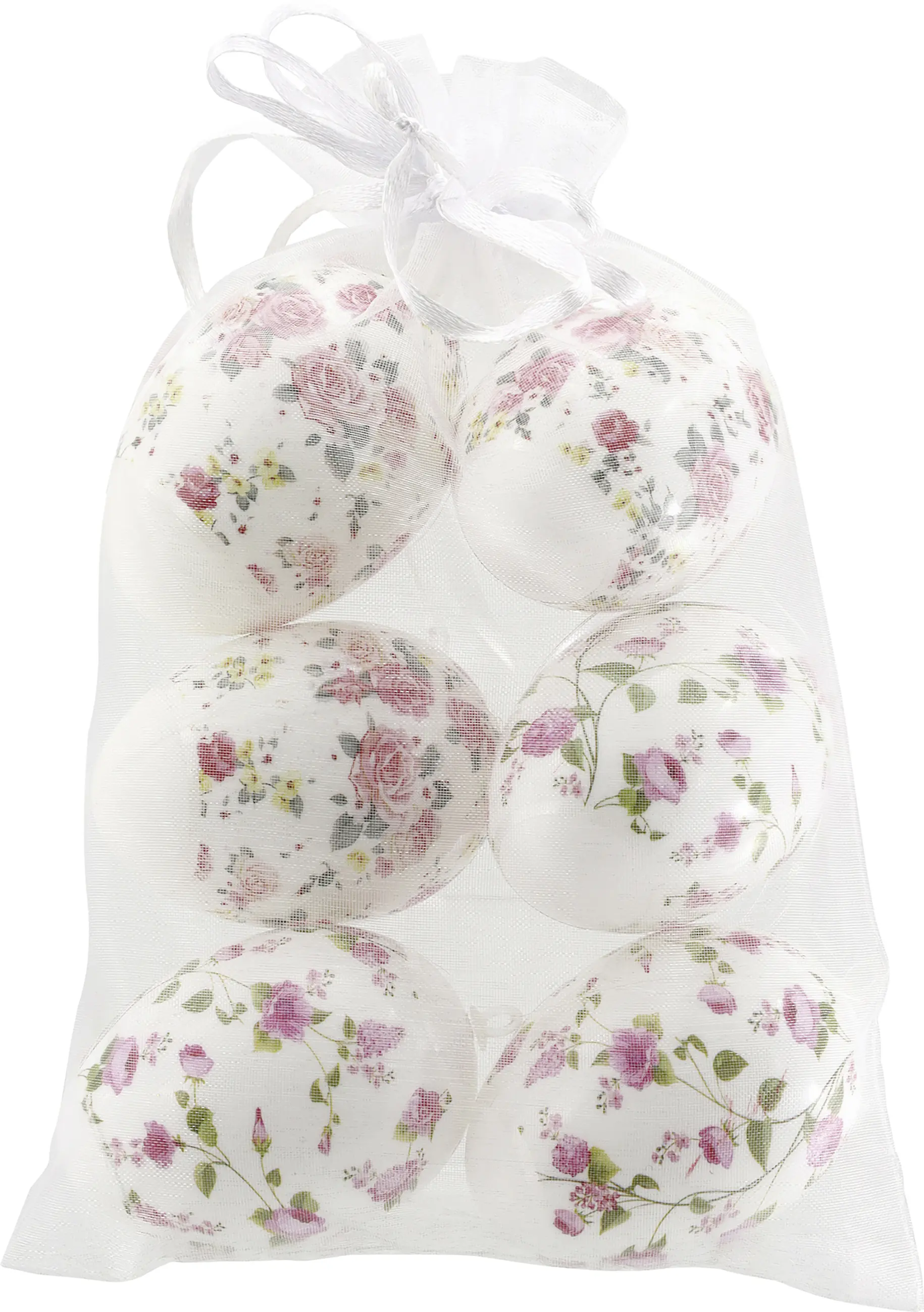 Osterdeko Anhänger Eier Kunststoff weiß/rosa 6 Stück