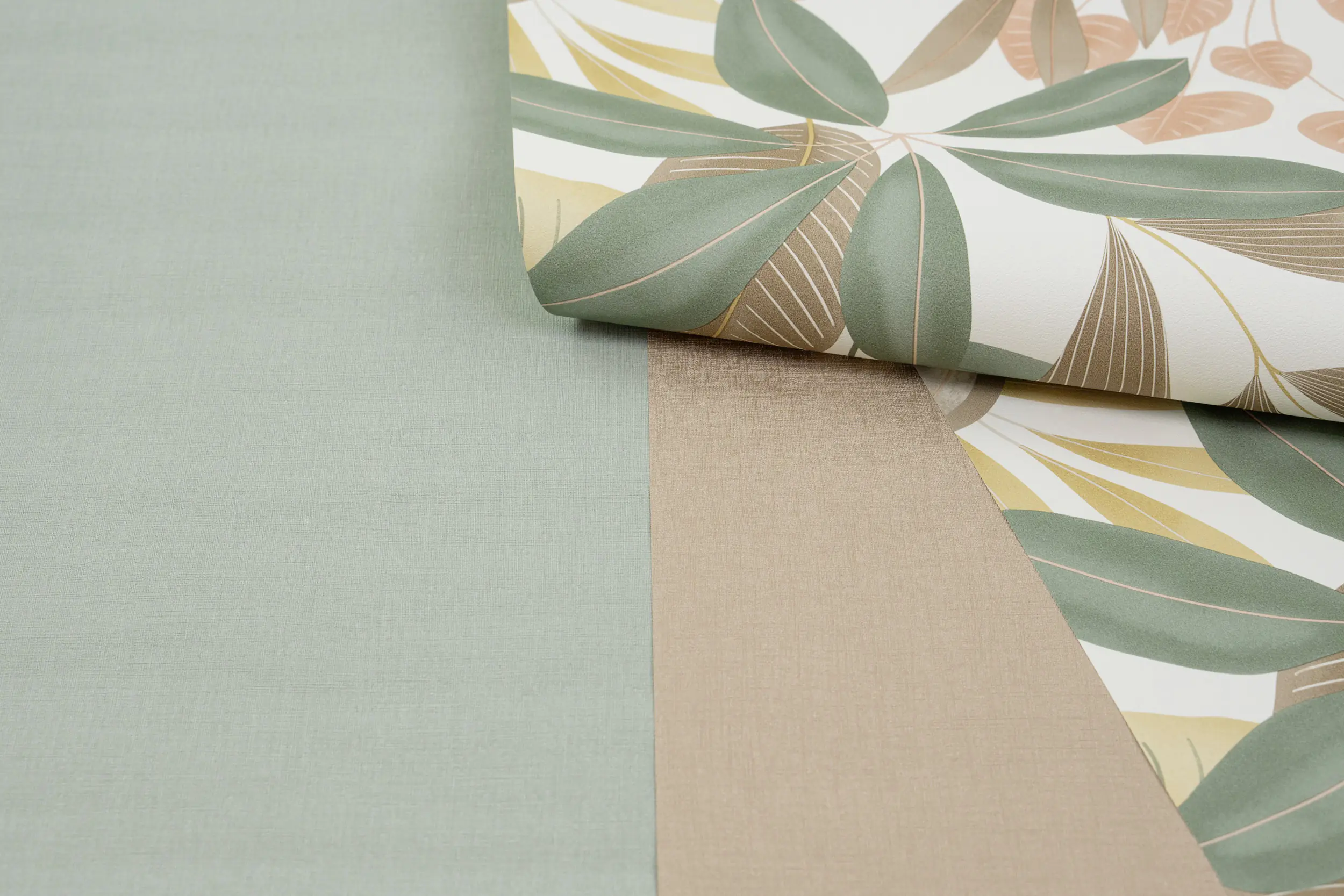 Rasch Vliestapete 690743 Selection, Textilstruktur grün, 10,05 x 0,53 m