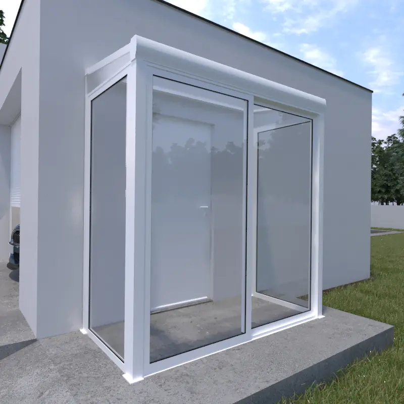 Haustürüberdachung mit Glaselemente 200 x 100 cm weiß Haustürüberdachung mit Glaselemente 200 x 100 cm weiß