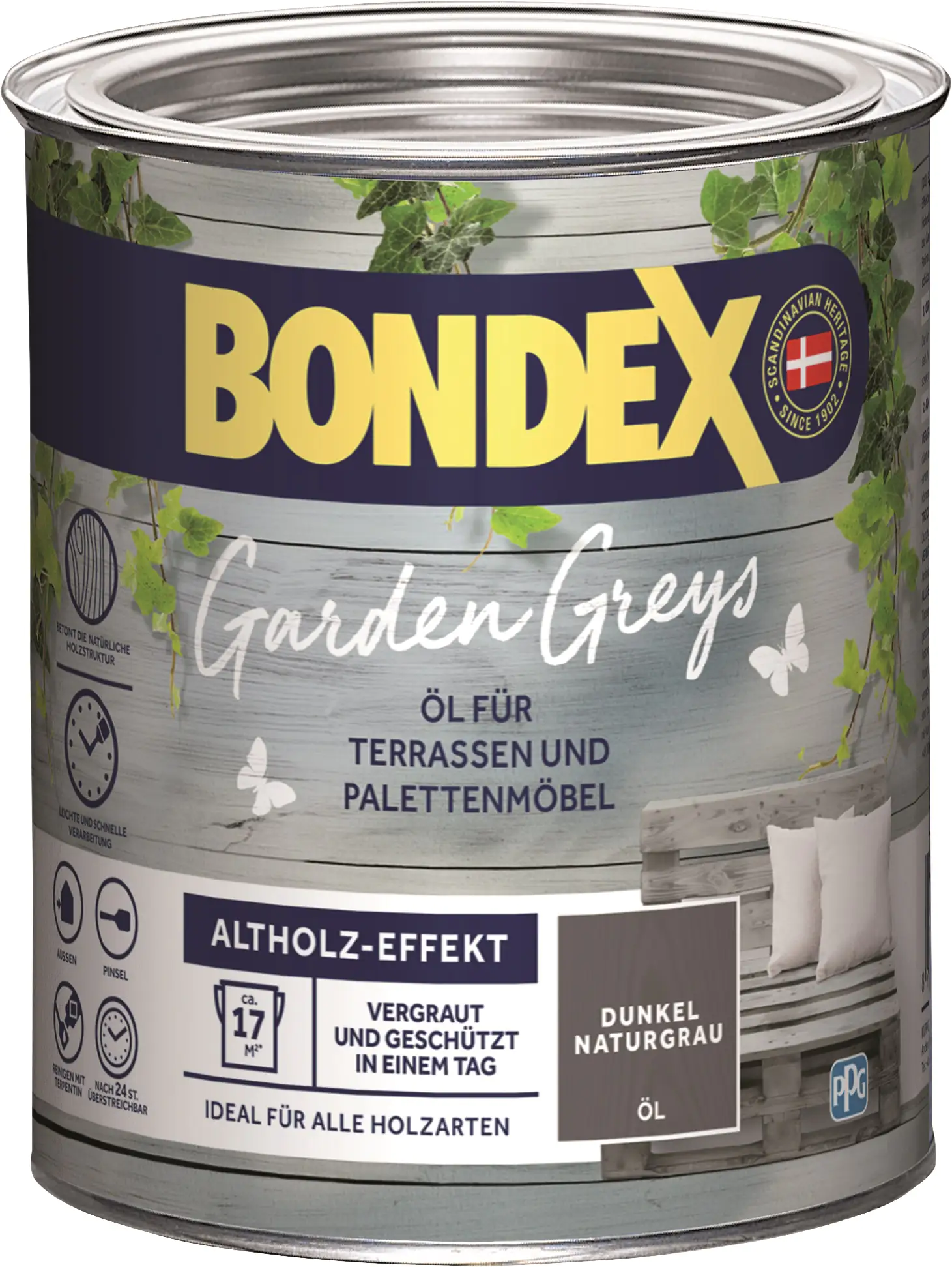 Bondex Garden Greys Öl 750 ml dunkel naturgrau