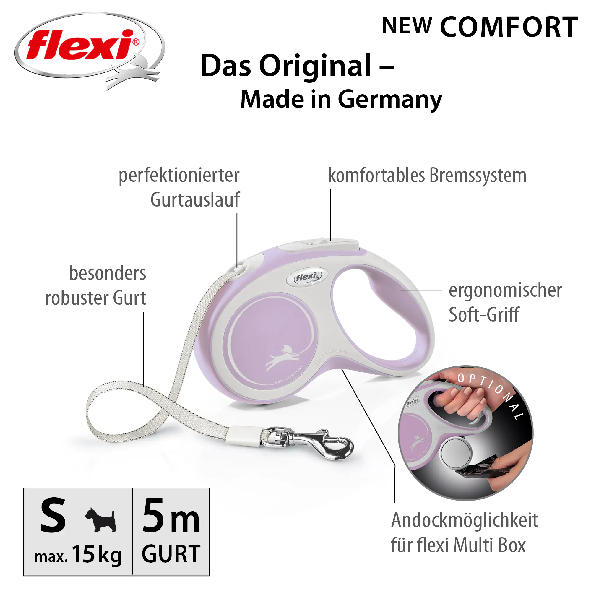 Flexi Hundeleine New Comfort rosa, Gurt Flexi Hundeleine New Comfort rosa, Gurt