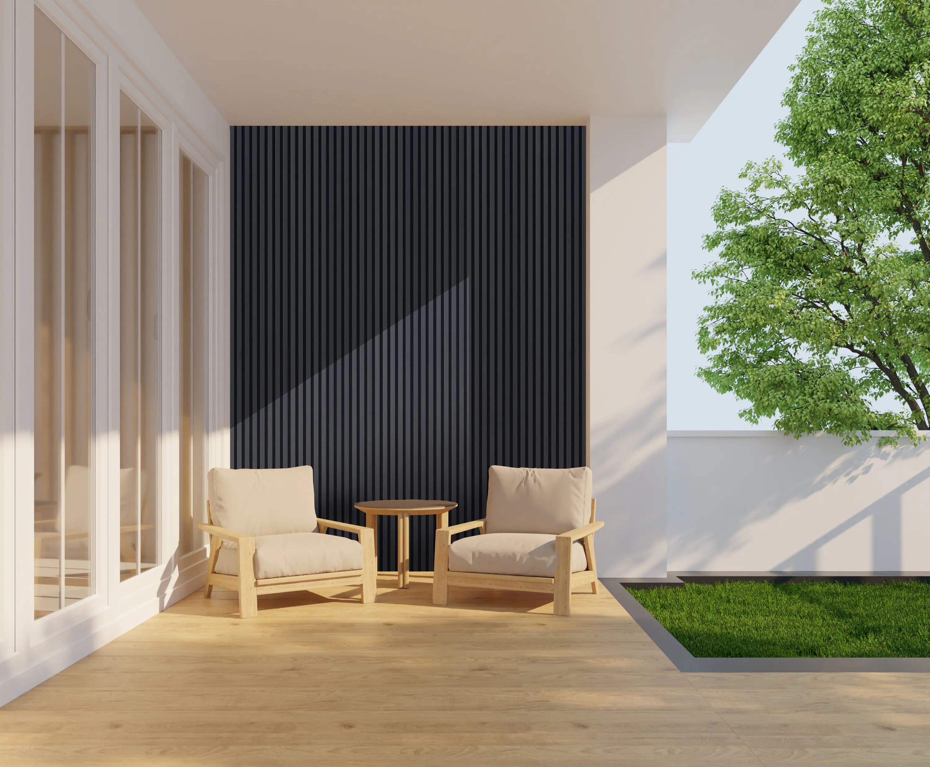 Neuhofer Akustikpaneel 240 x 56,5 x 1,7 cm schwarz