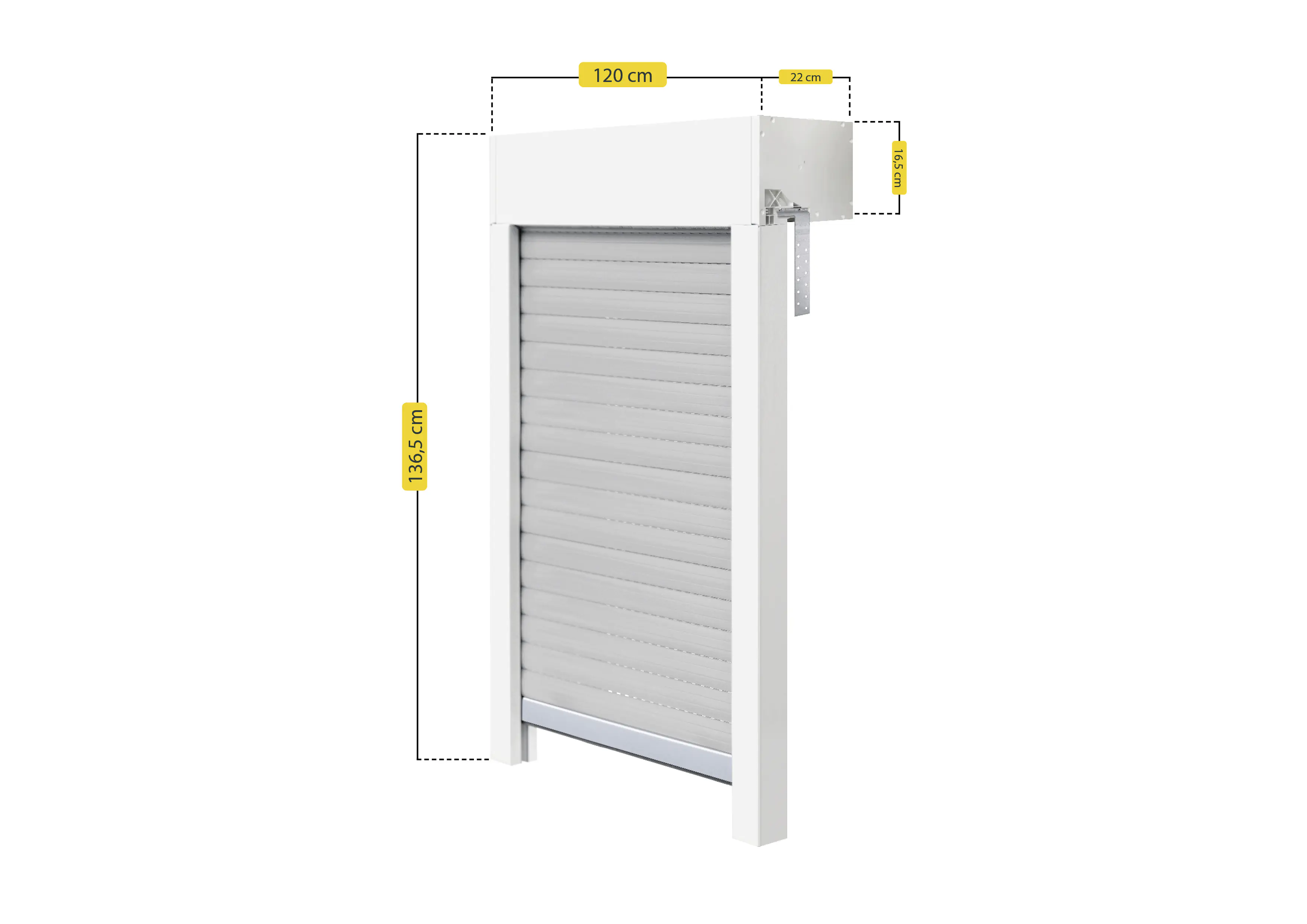 Schellenberg Aufsatzrollladen-Set für Fenster, 120 x 120 cm, weiß/grau