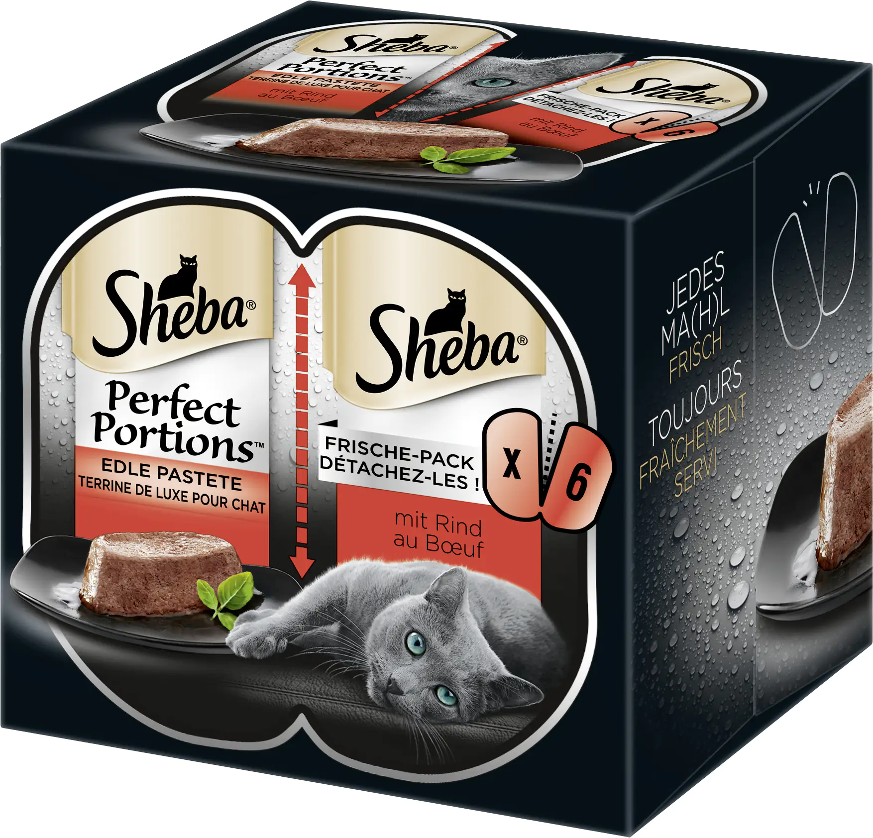 Sheba Perfect Portions Katzennassfutter Adult 6 x 37,5 g Rind