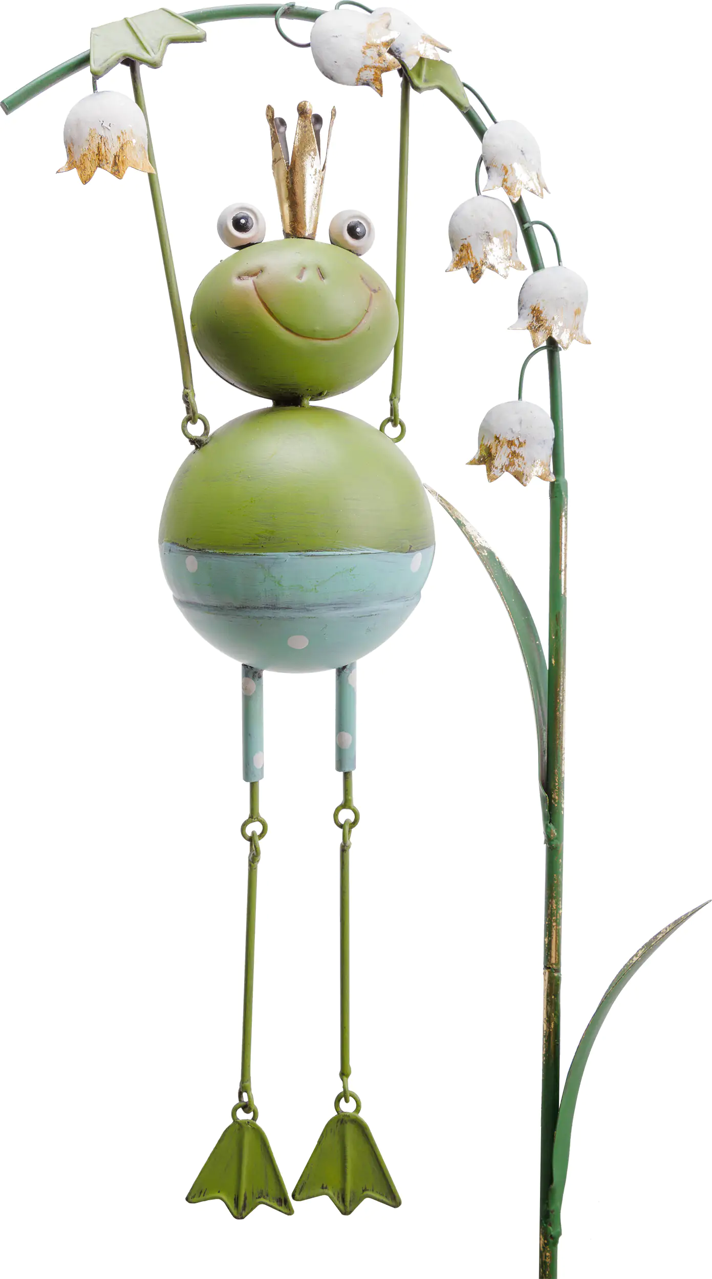 TrendLine Gartenstecker Frosch aus Metall 79 x 25 cm grün weiß TrendLine Gartenstecker Frosch aus Metall 79 x 25 cm grün weiß