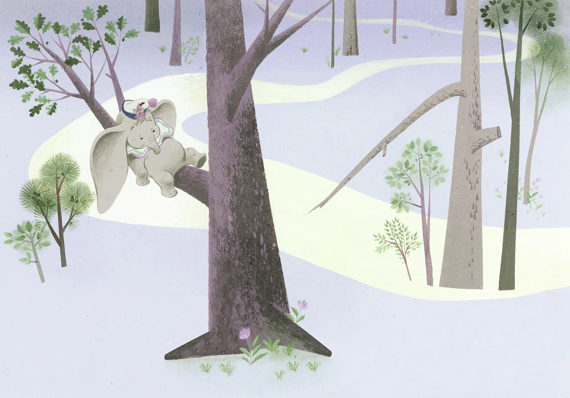 Komar Vlies Fototapete Dumbo Sleep on Tree 400 x 280 cm 