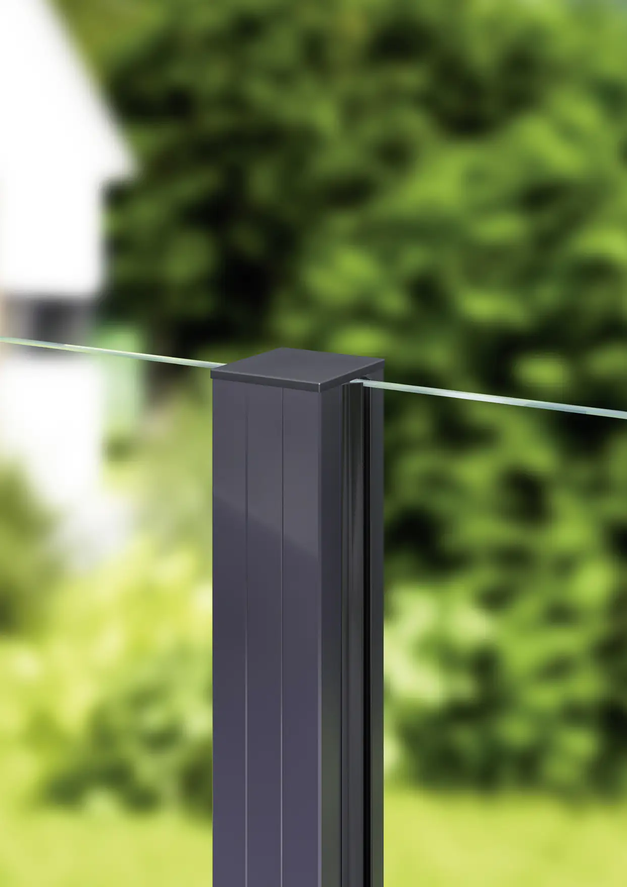Aluminium-Pfosten 187 cm, 68 x 68 mm, anthrazitgrau RAL 7016 Aluminium-Pfosten 187 cm, 68 x 68 mm, anthrazitgrau RAL 7016
