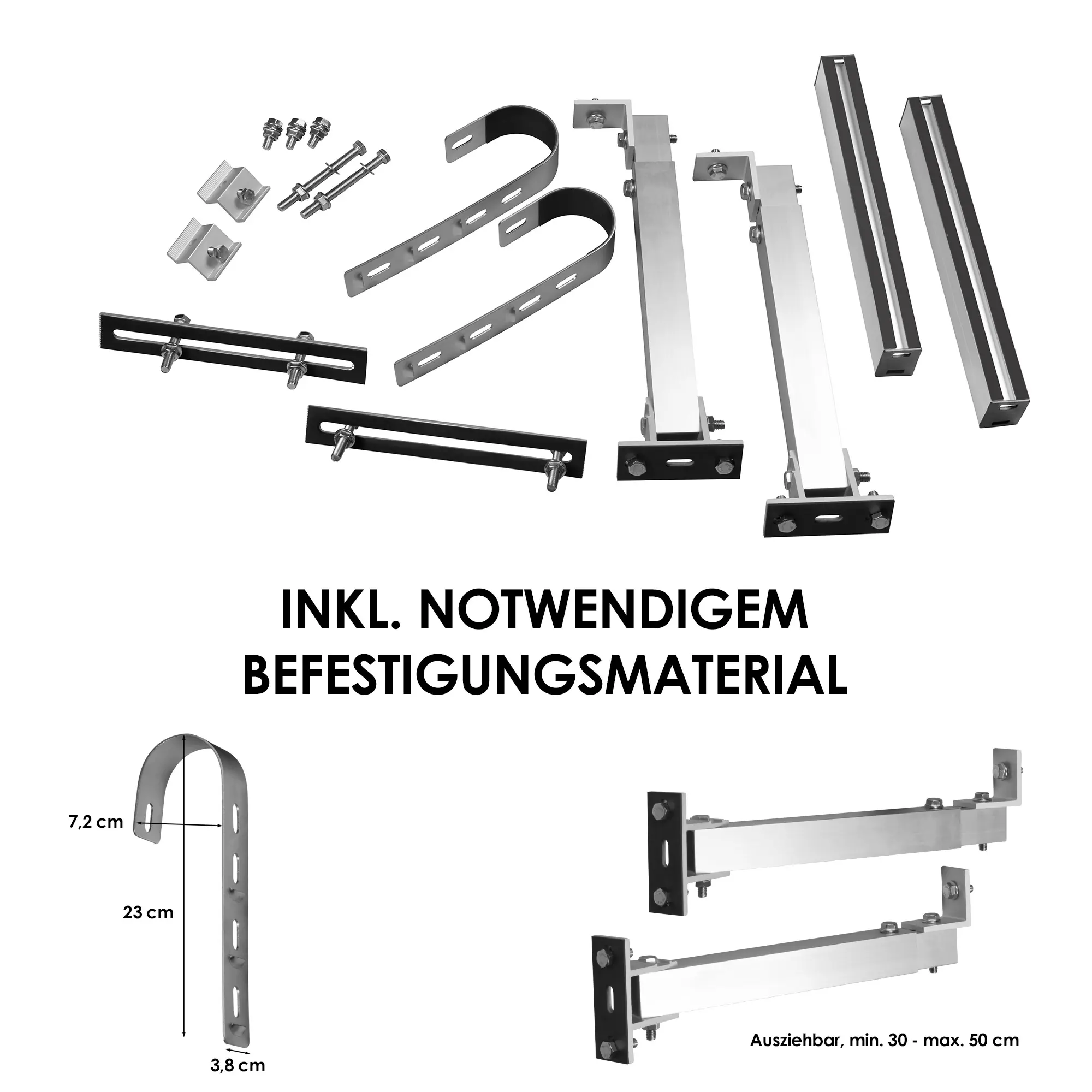 Vale Solarmodul-Halterung für rundes Geländer (2 Panele)