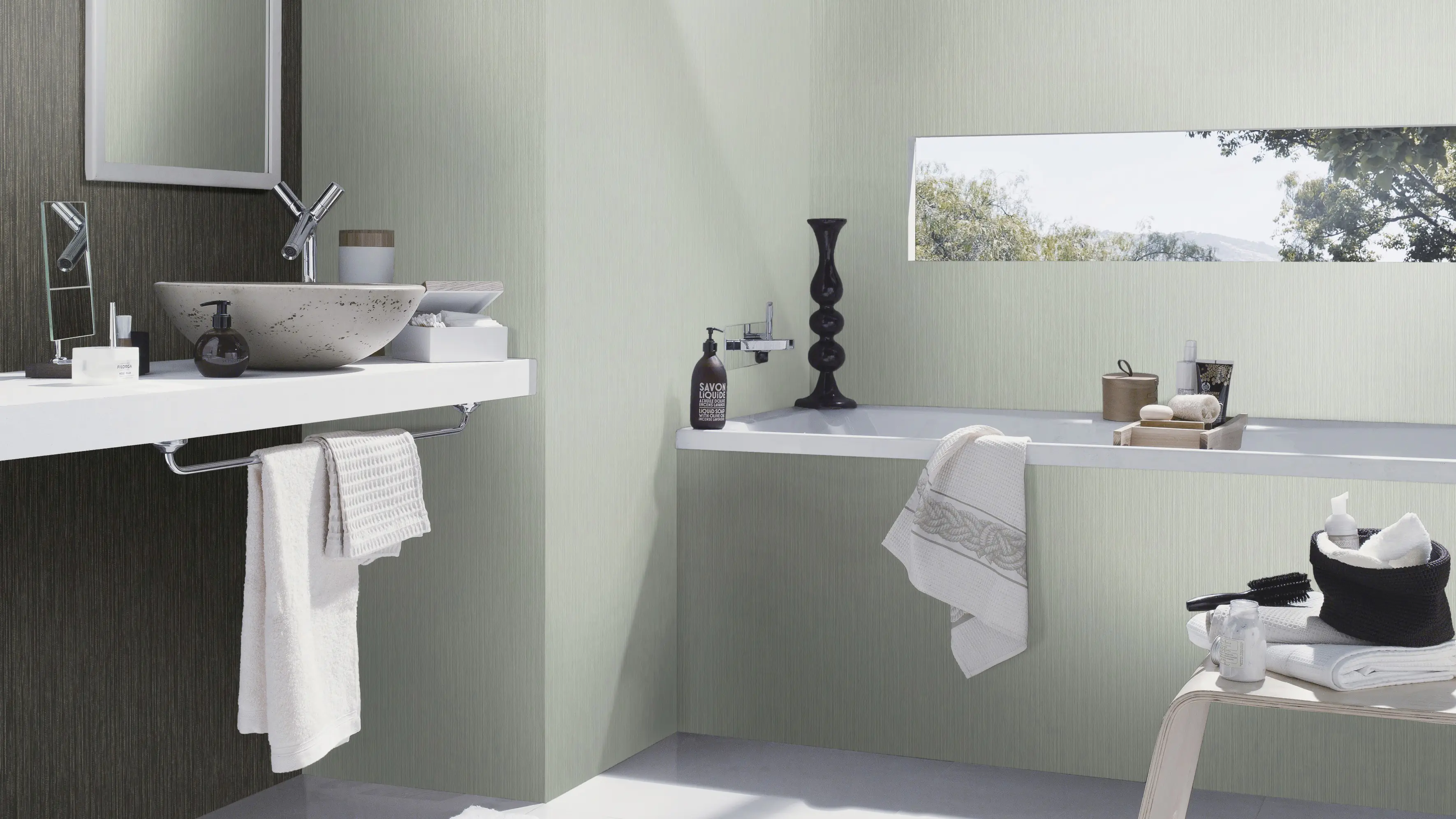 Rasch Vliestapete 537659 Grün-Hellgrün Uni 10,05 m x 0,53 m