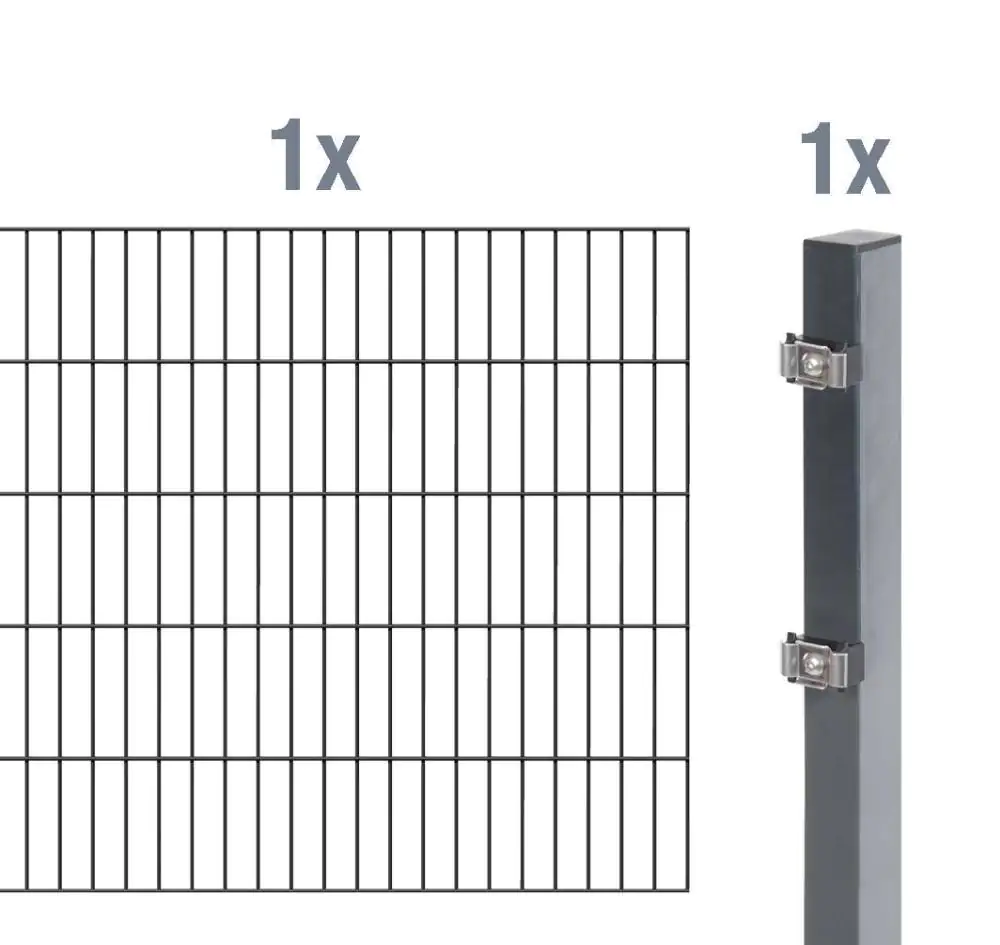 Alberts Anbauset Doppelstabmatten 2 m 120 cm 6/5/6 anthrazit Alberts Anbauset Doppelstabmatten 2 m 120 cm 6/5/6 anthrazit