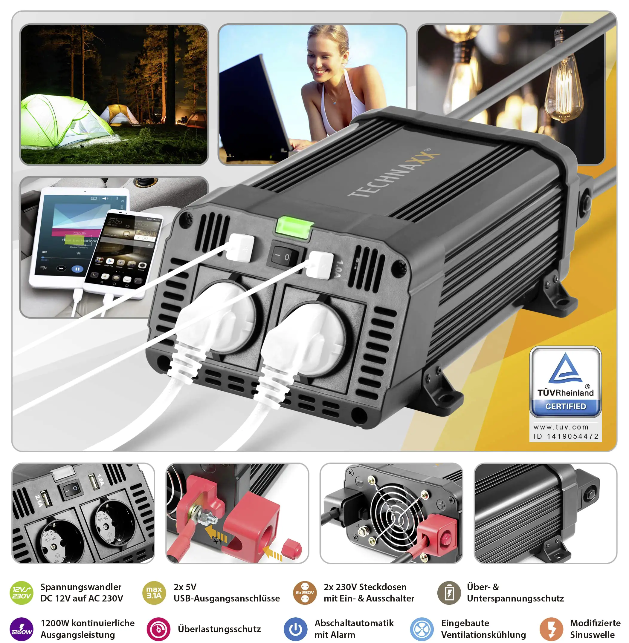 Technaxx Spannungswandler TE16 1200W Technaxx Spannungswandler TE16 1200W