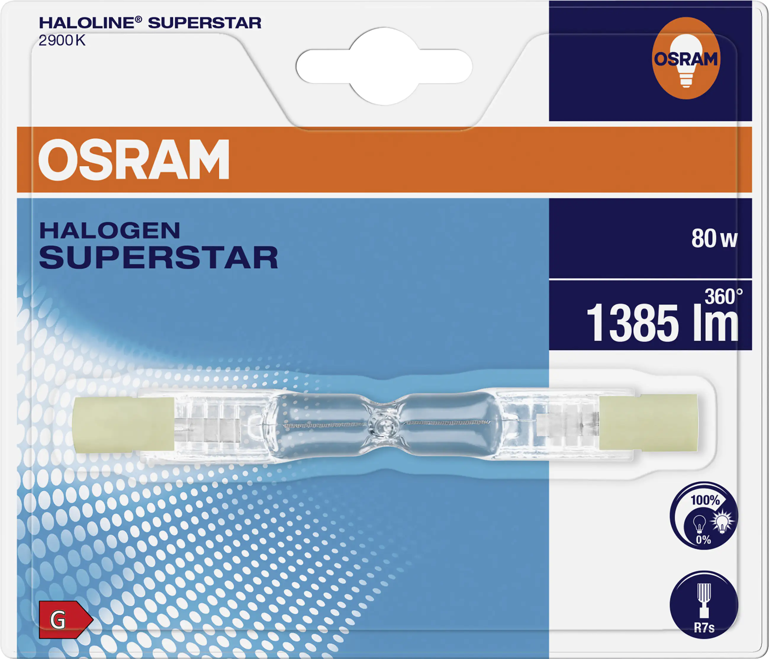 Osram Halogenlampe Haloline Superstar R7s 80W warmweiß, dimmbar, klar Osram Halogenlampe Haloline Superstar R7s 80W warmweiß, dimmbar, klar