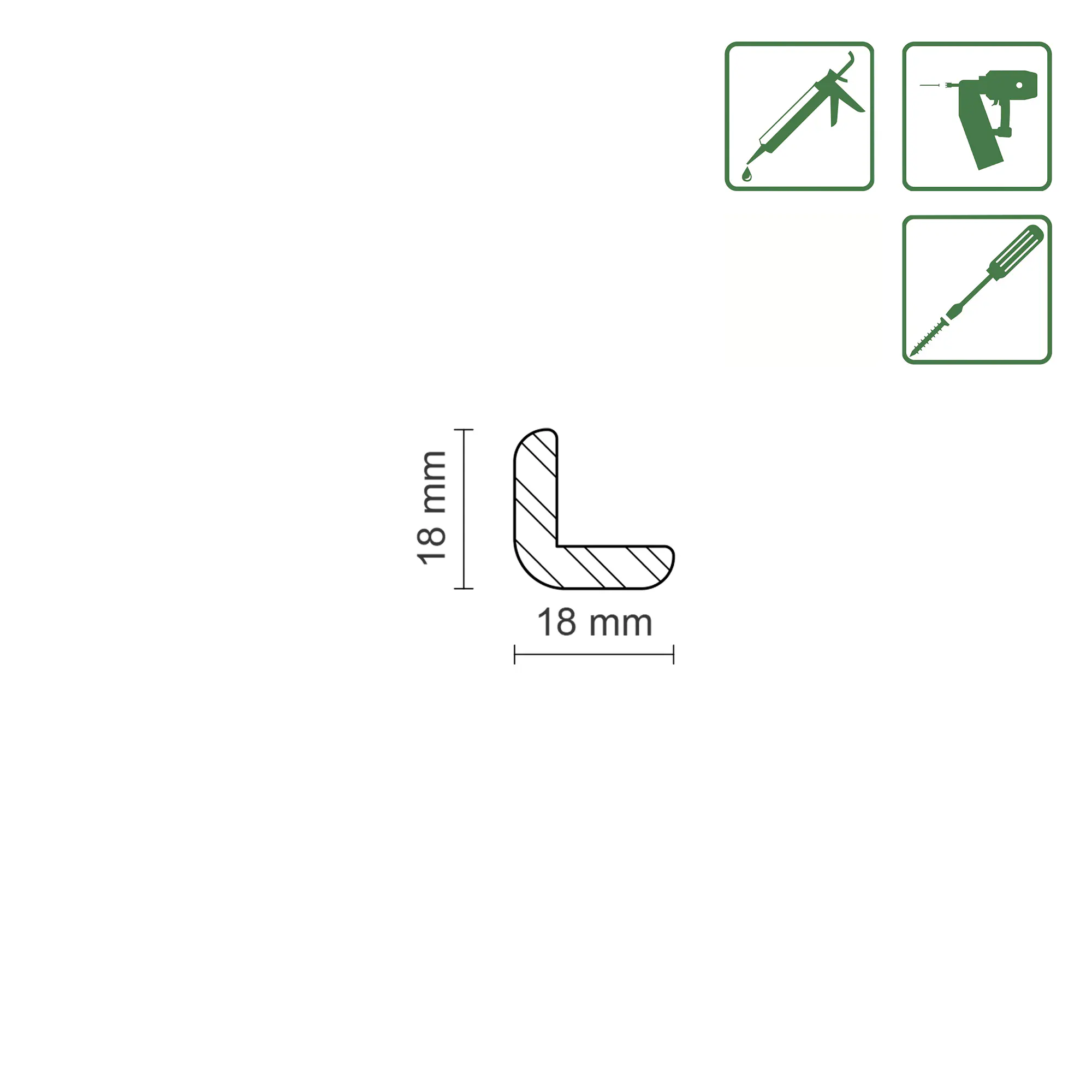 FN Neuhofer Winkelleiste 240 cm 18 x 18 mm Fichte oder Kiefer