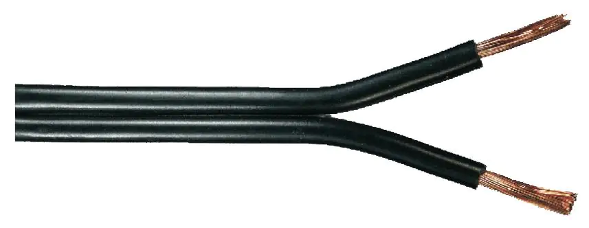 Lautsprecherleitung LS-FL 2 x 1,5 - 1 Meter, schwarz