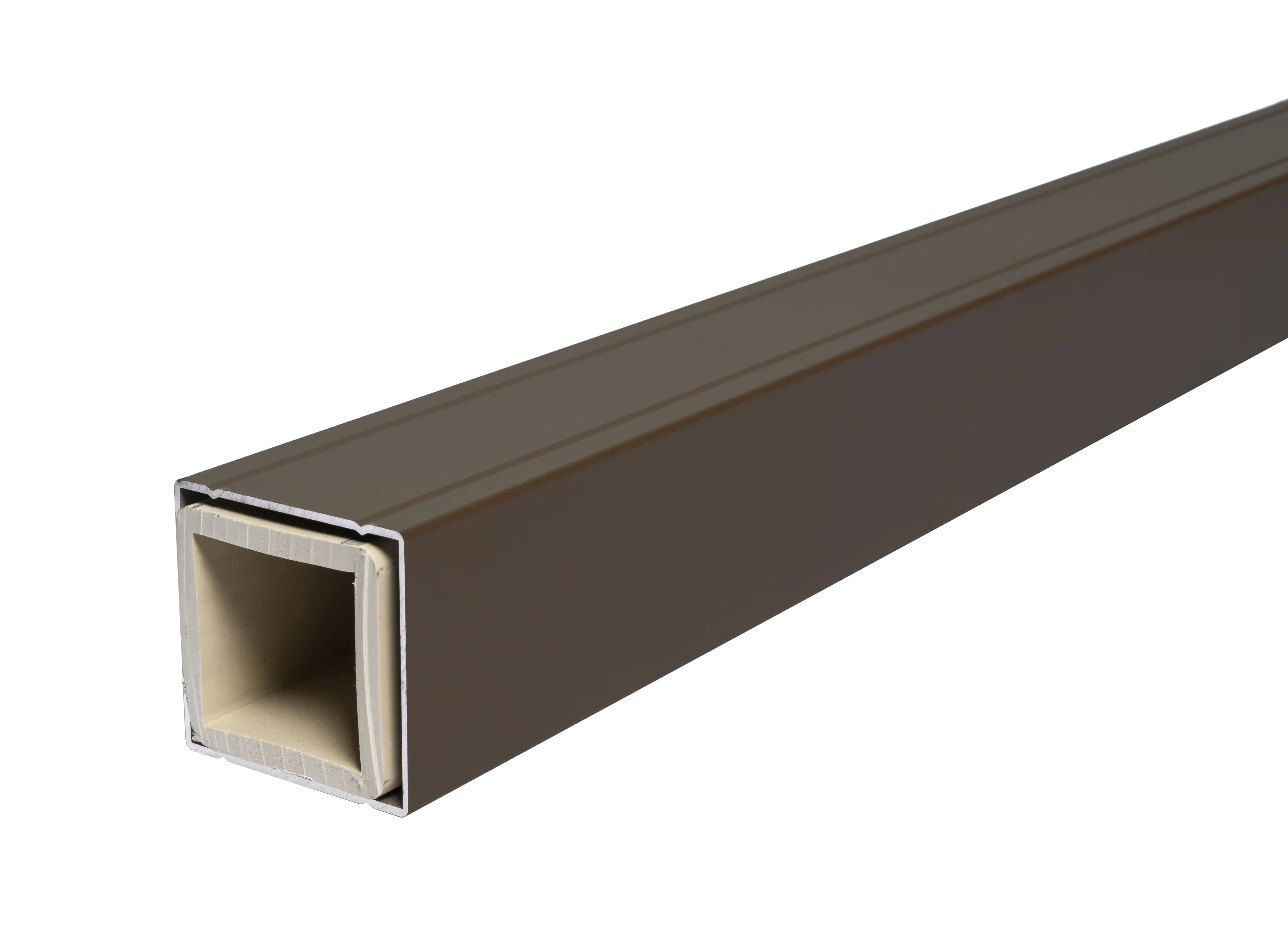 elephant Alupfosten 185 x 6,8 x 6,8 braun mit Abdeckung