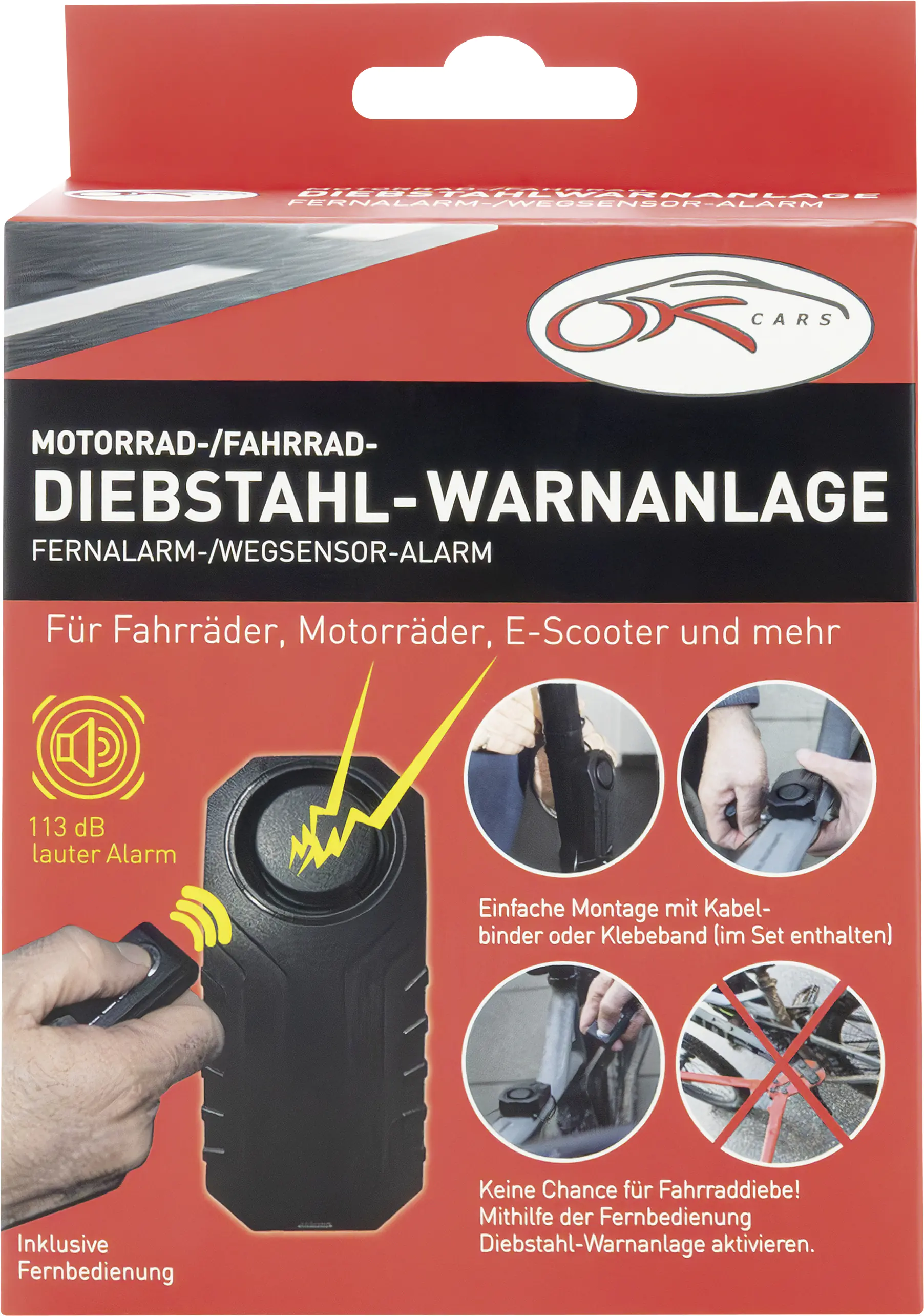 OKCars Diebstahl-Warnanlage Fahrradalarm inkl. Fernbedienung OKCars Diebstahl-Warnanlage Fahrradalarm inkl. Fernbedienung